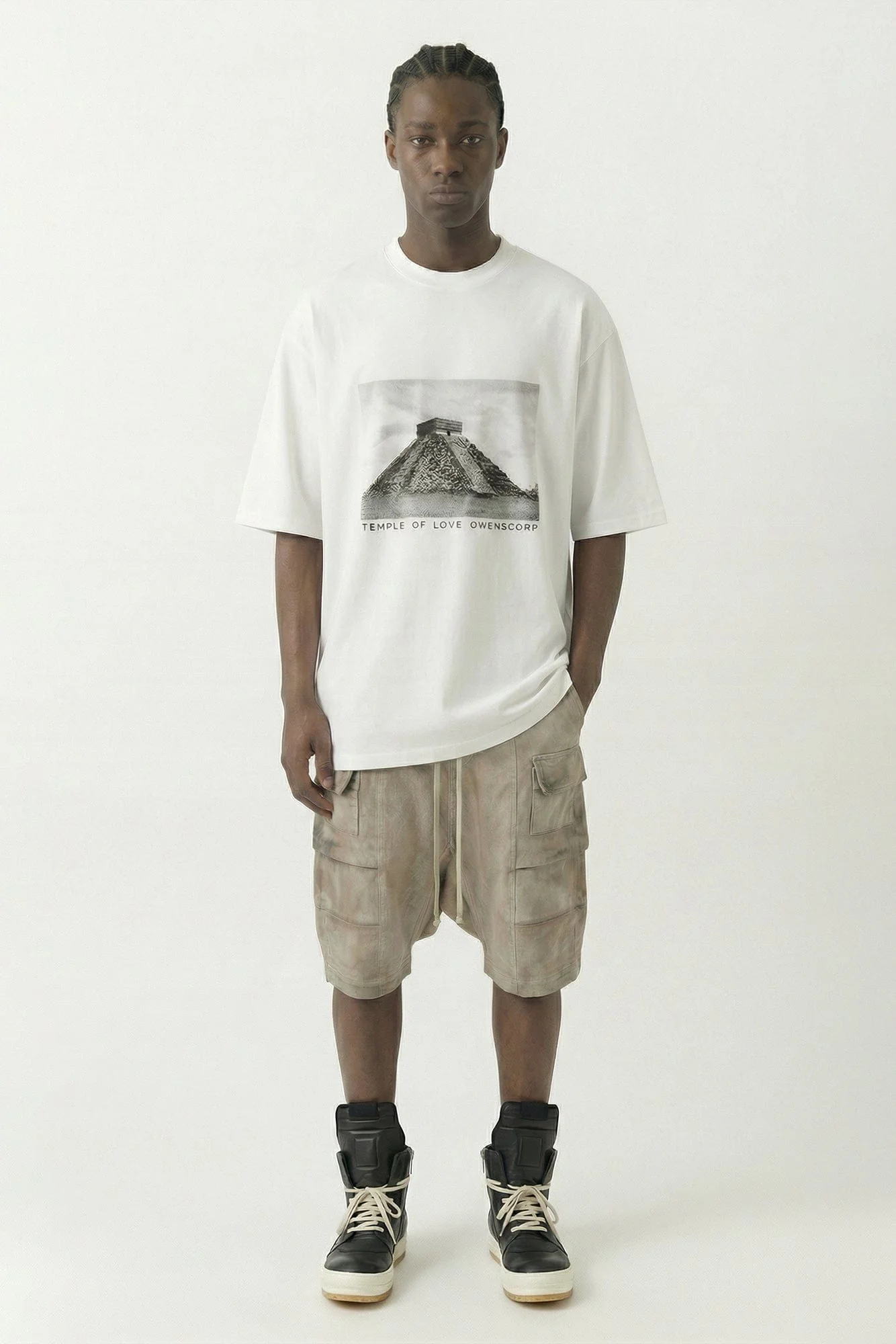 Rick Owens DRKSHDW Jumbo SS T in Milk - Image 4