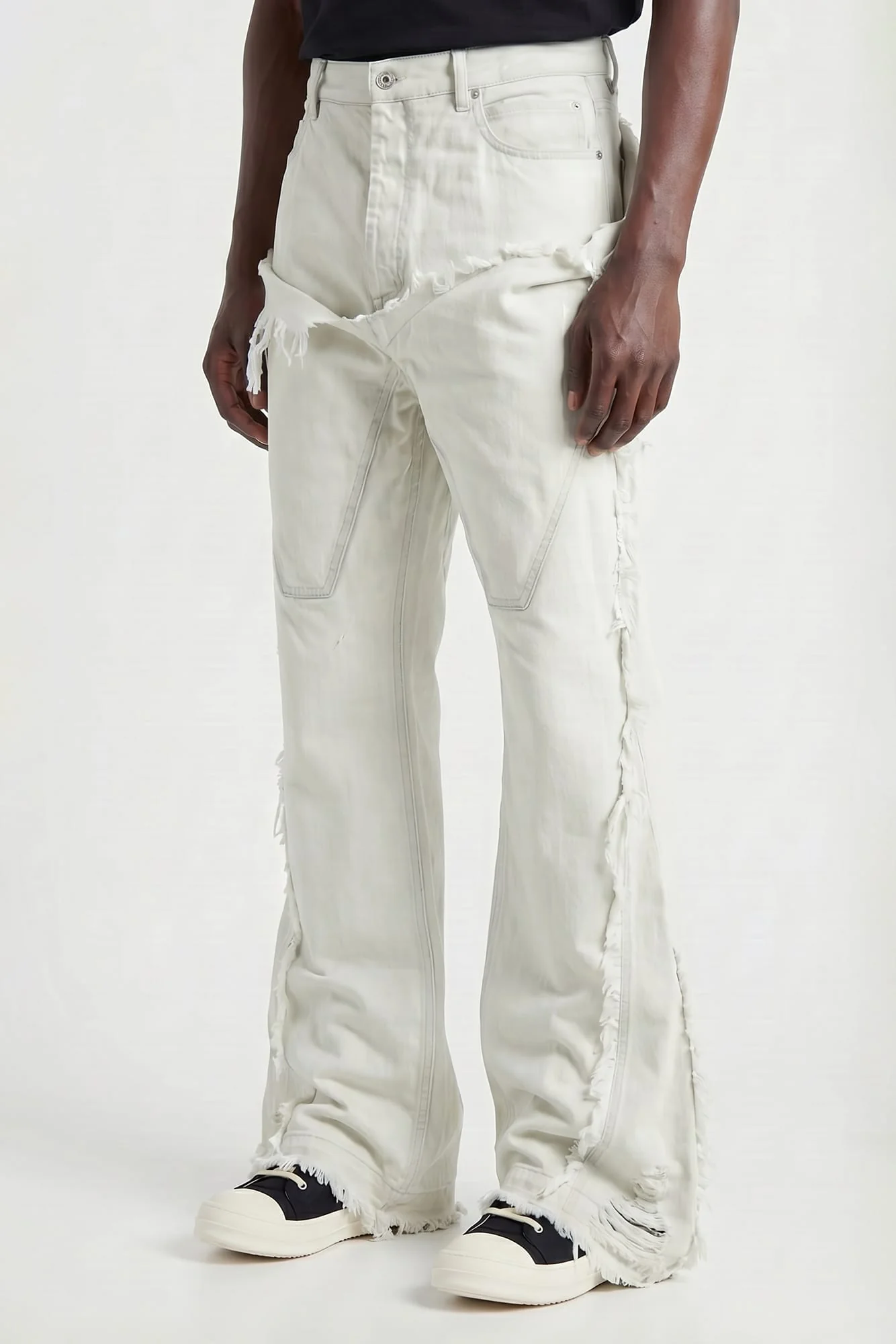 Rick Owens DRKSHDW Slivered Bootcut Denim in Milk Wash - Image 2