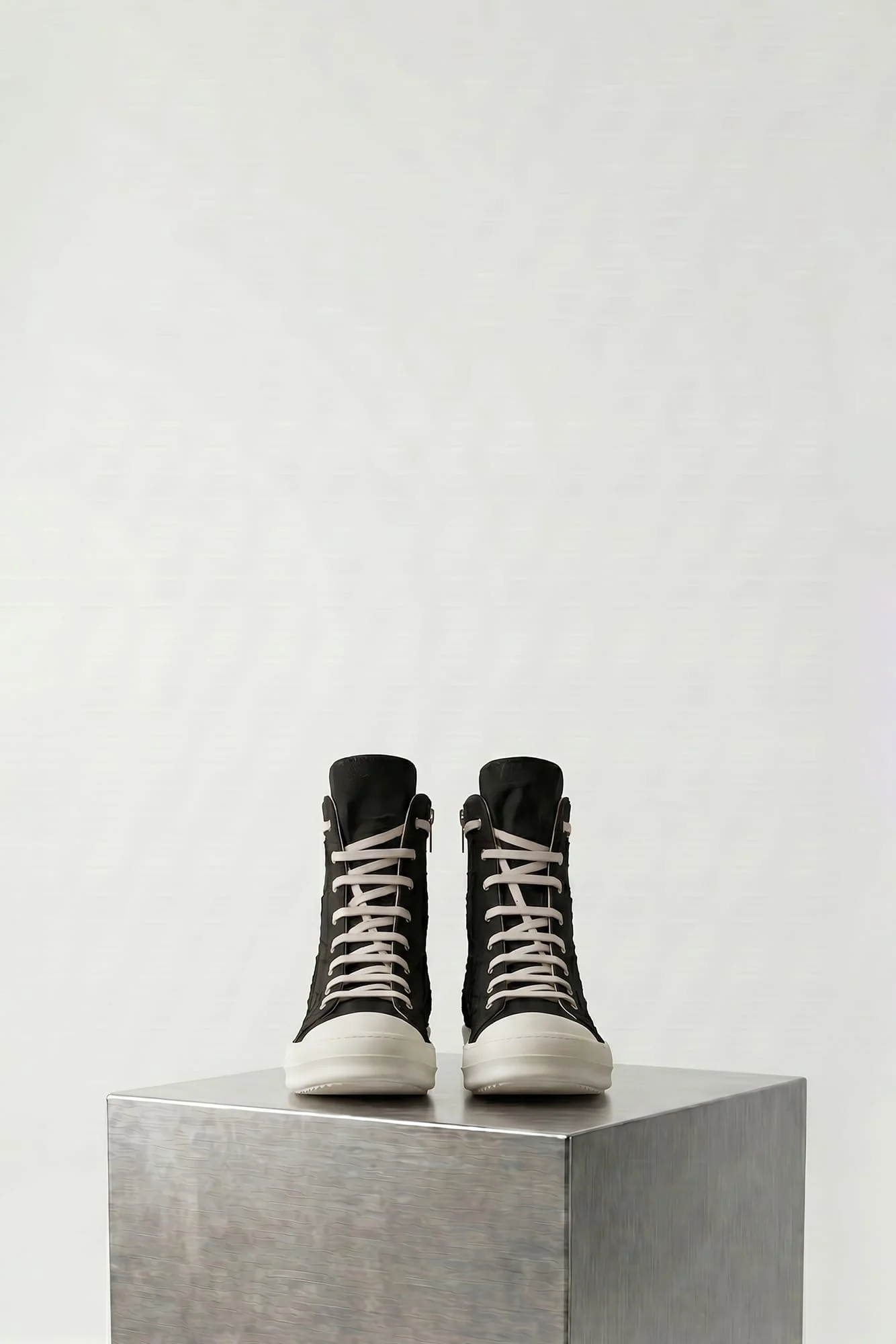 Rick Owens DRKSHDW W Denim Sneaks in Black - Image 3
