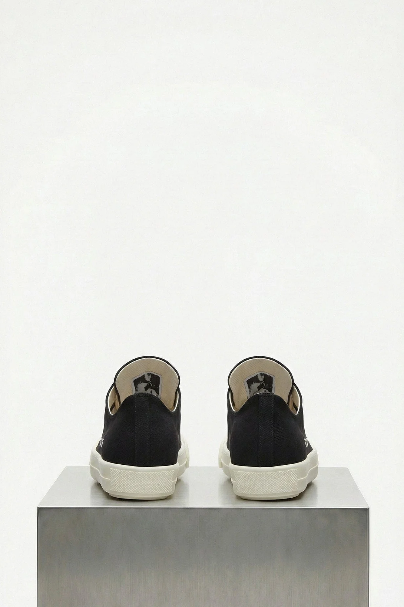 Rick Owens Extreme Low Sneakers in Black and Milk - Image 4