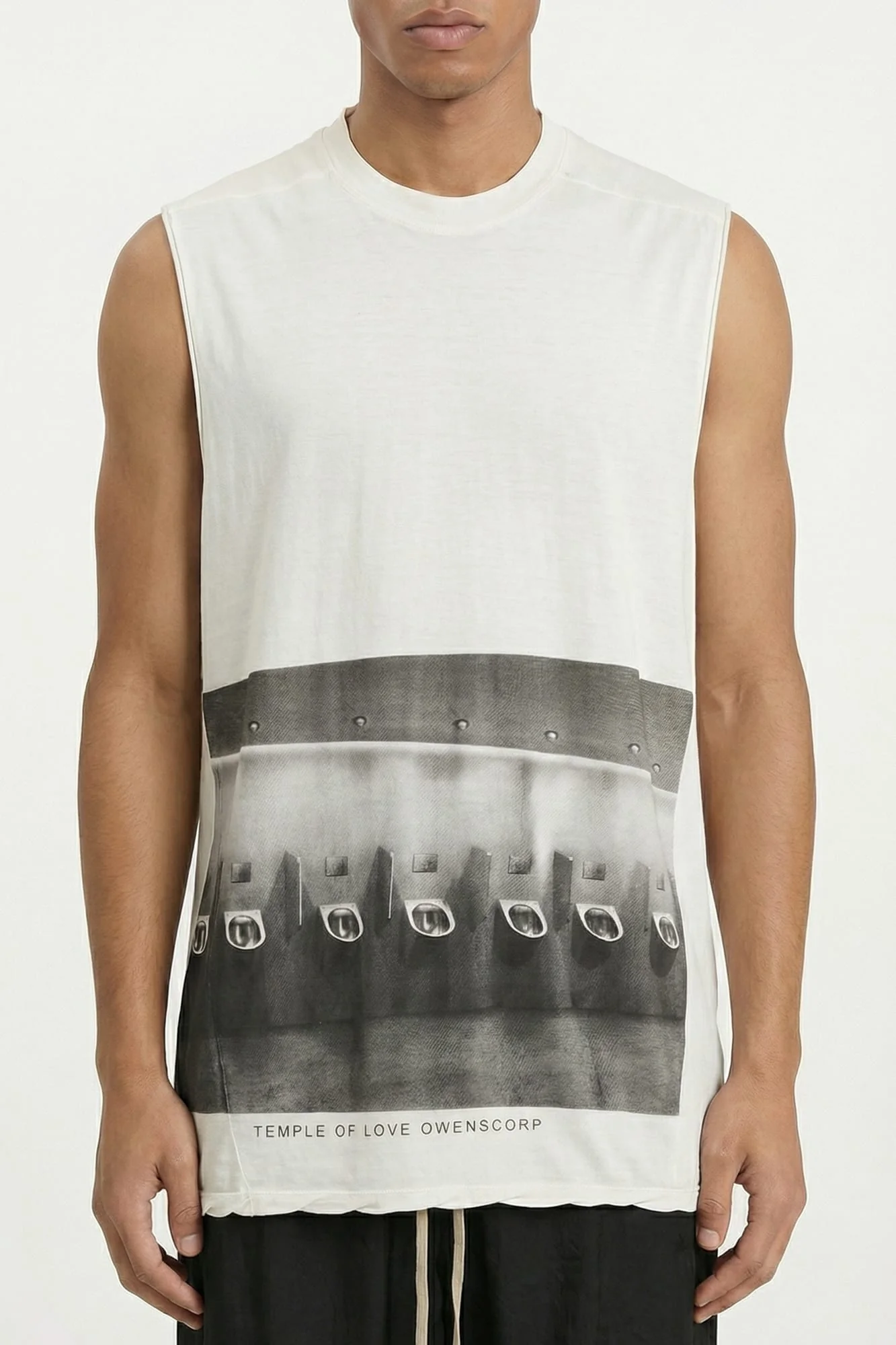 Rick Owens Jumbo SL Tank Top in Milk Wash
