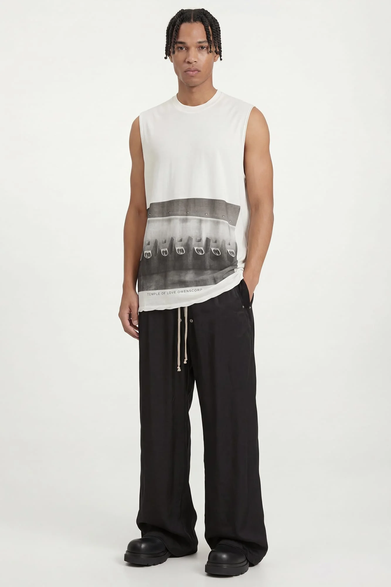 Rick Owens Jumbo SL Tank Top in Milk Wash - Image 4