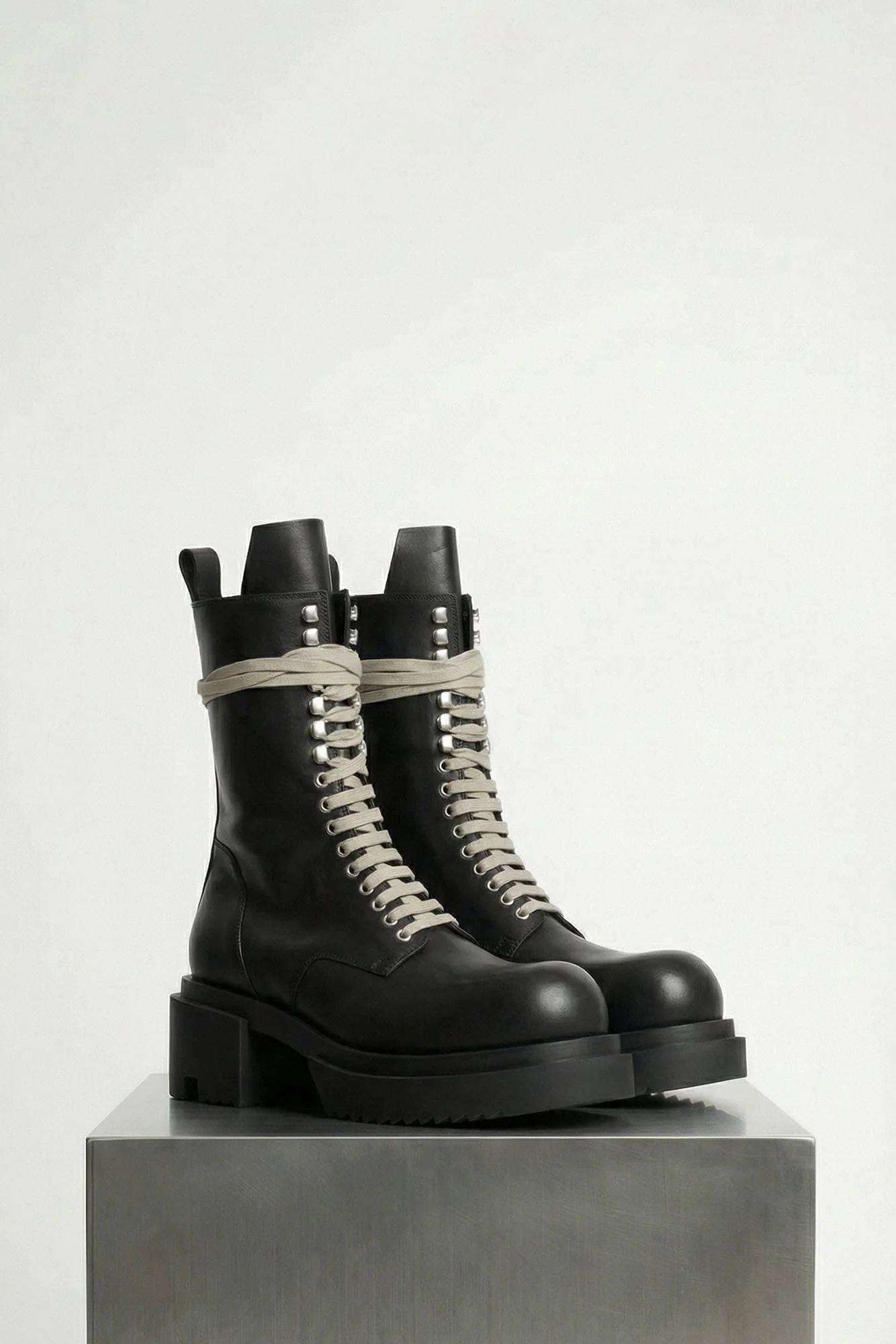 Rick Owens Stivali In Pelle Laceup Bogun SS26 - Image 2