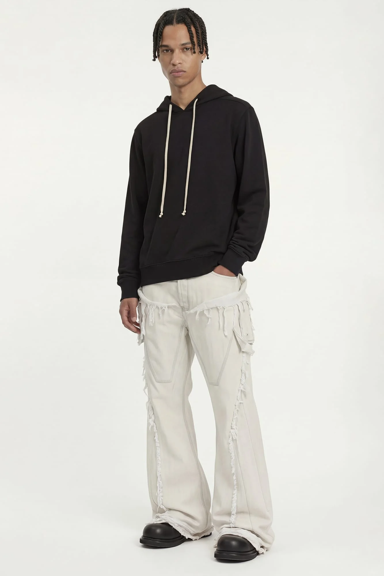 Rick Owens T-Shirt Hoodie in Black - Image 4