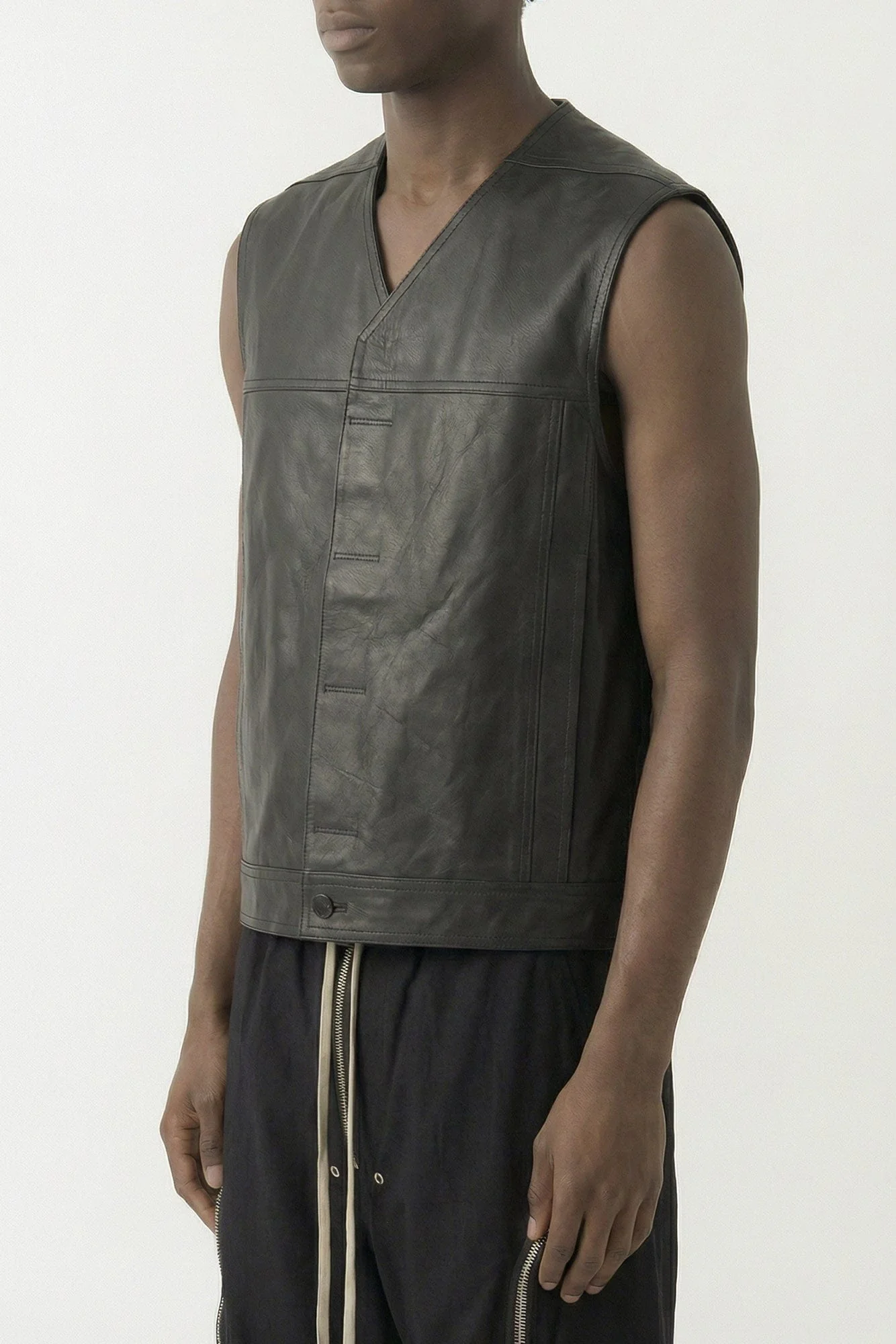 Rick Owens Work Vest in Black SS26 - Image 2