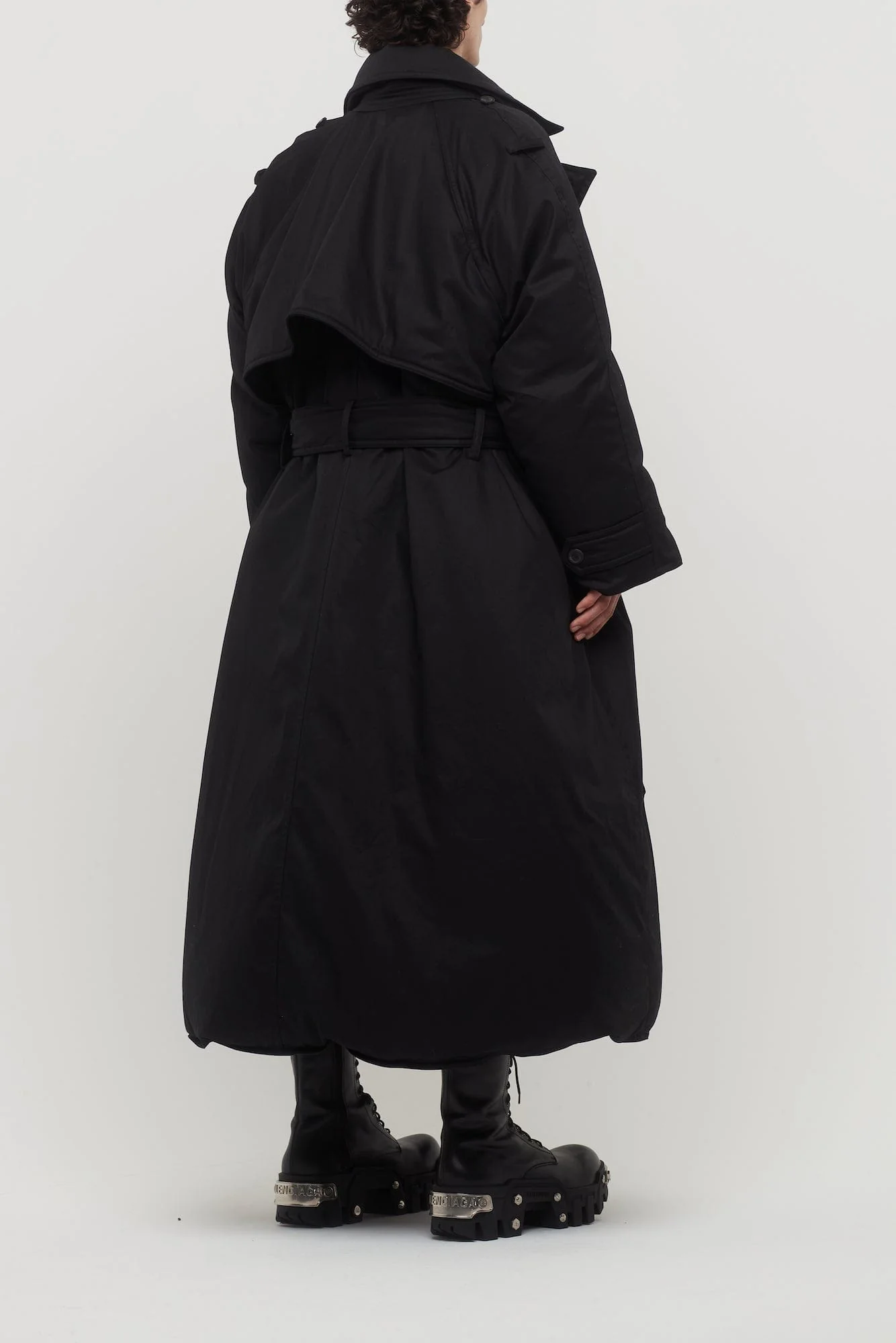 Balenciaga Padded Maxi Trench in Black - Image 3