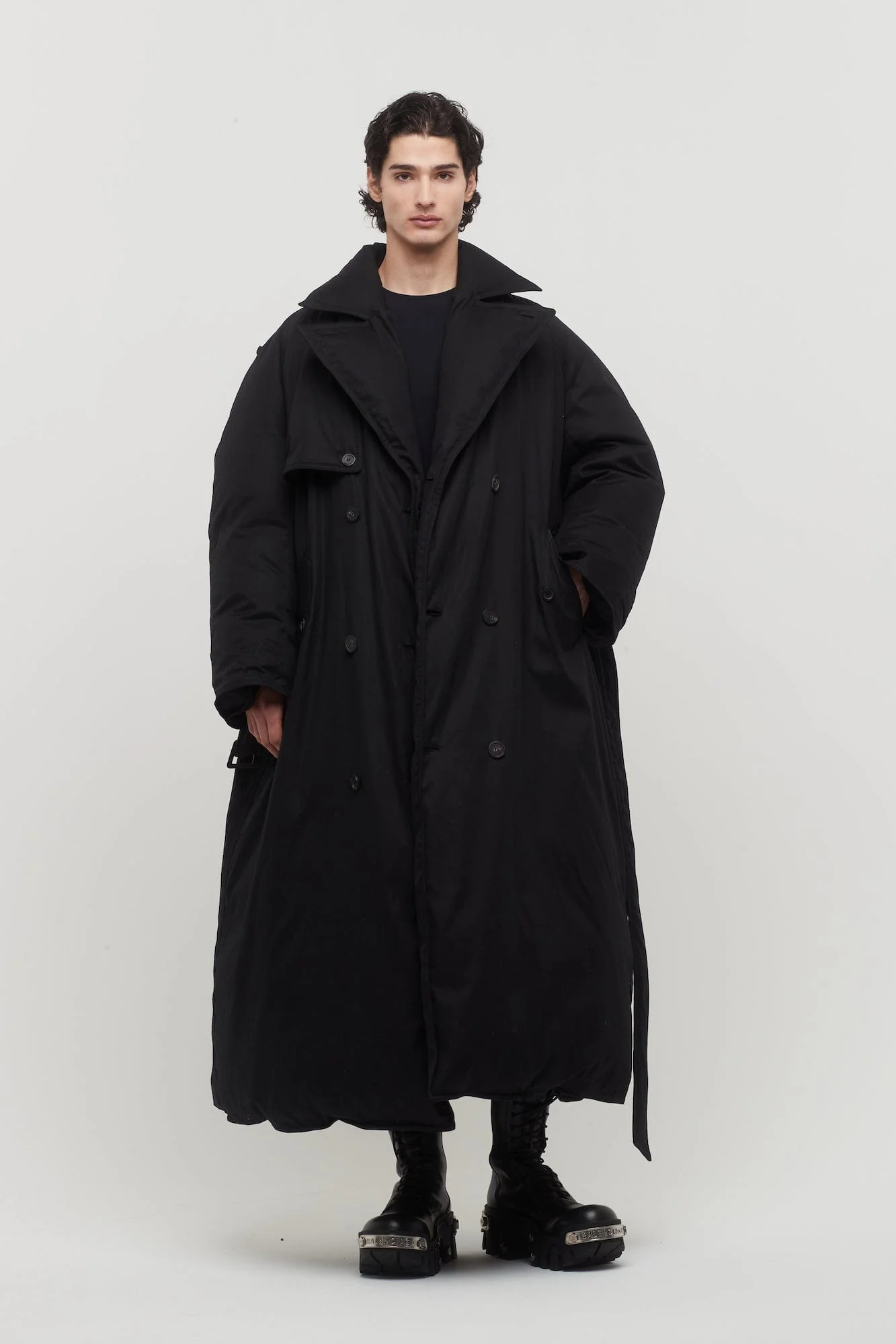 Balenciaga Padded Maxi Trench in Black - Image 4