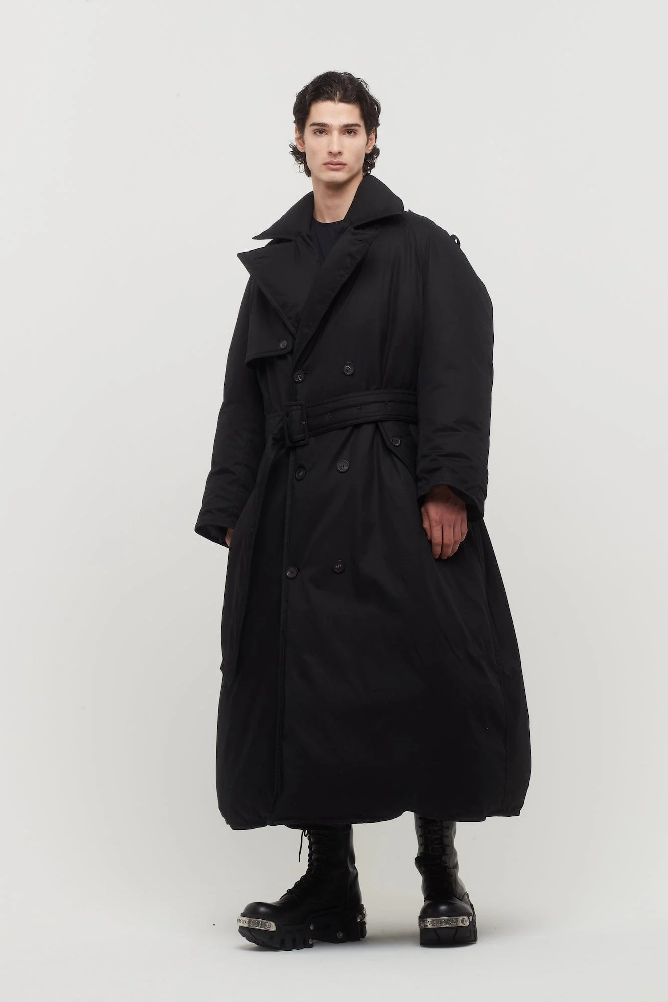 Balenciaga Padded Maxi Trench in Black - Image 5
