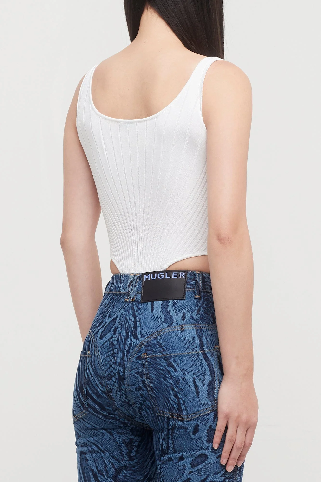 Mugler Viscrepe Body in Warm White - Image 3