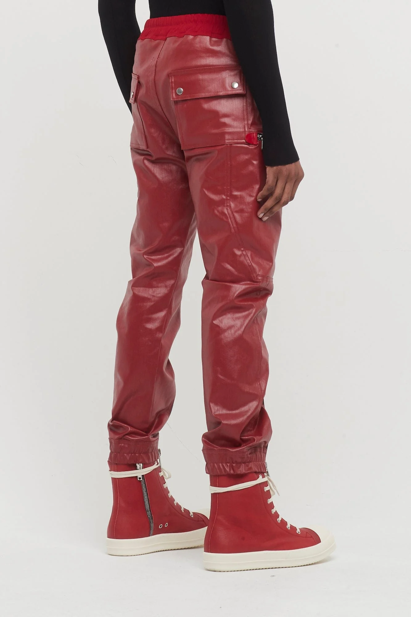Rick Owens Bauhaus Cargo Trouser in Cardinal Red - Image 3