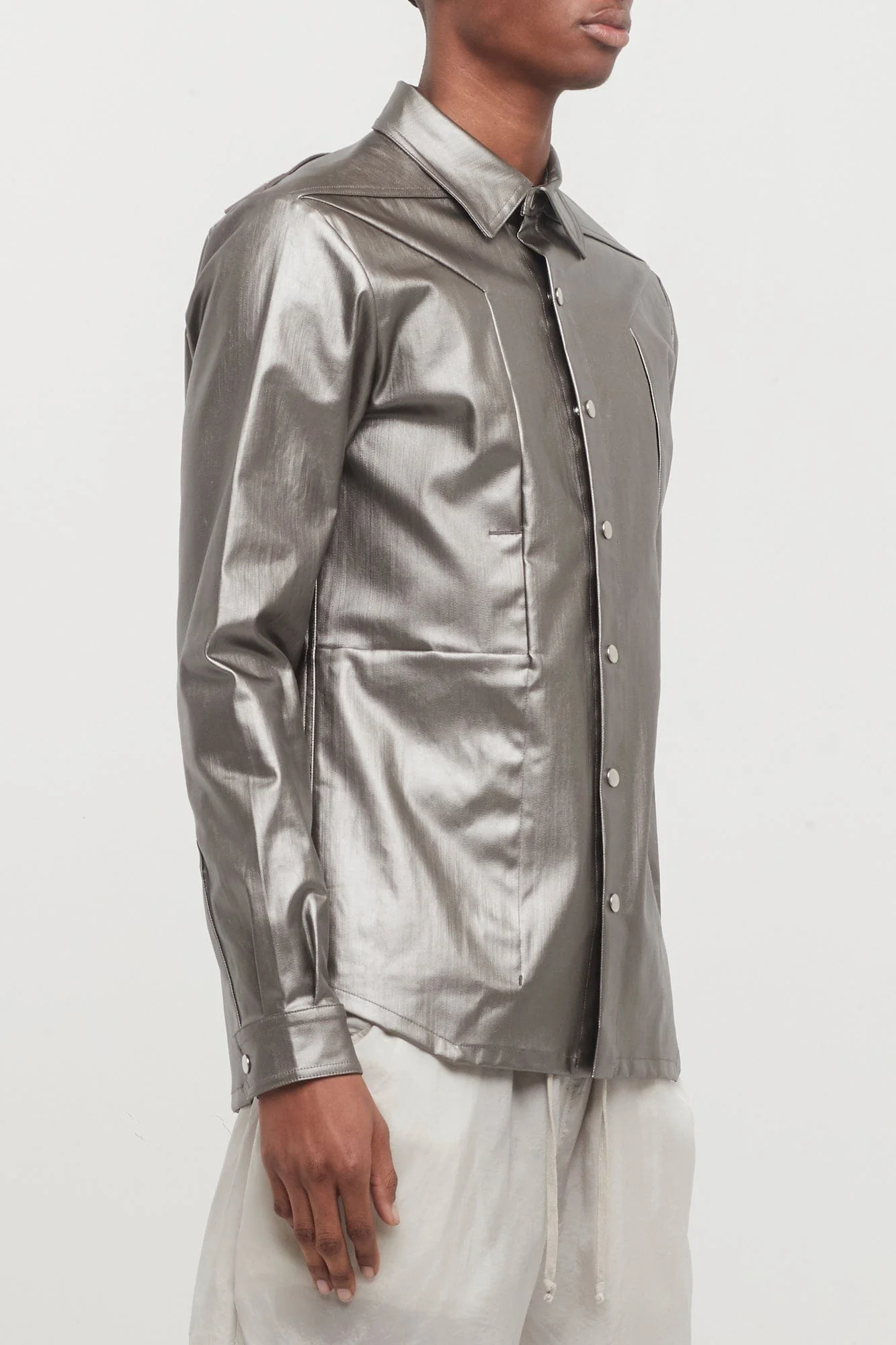 Rick Owens Fogpocket Outershirt in Gun Metal - Image 2