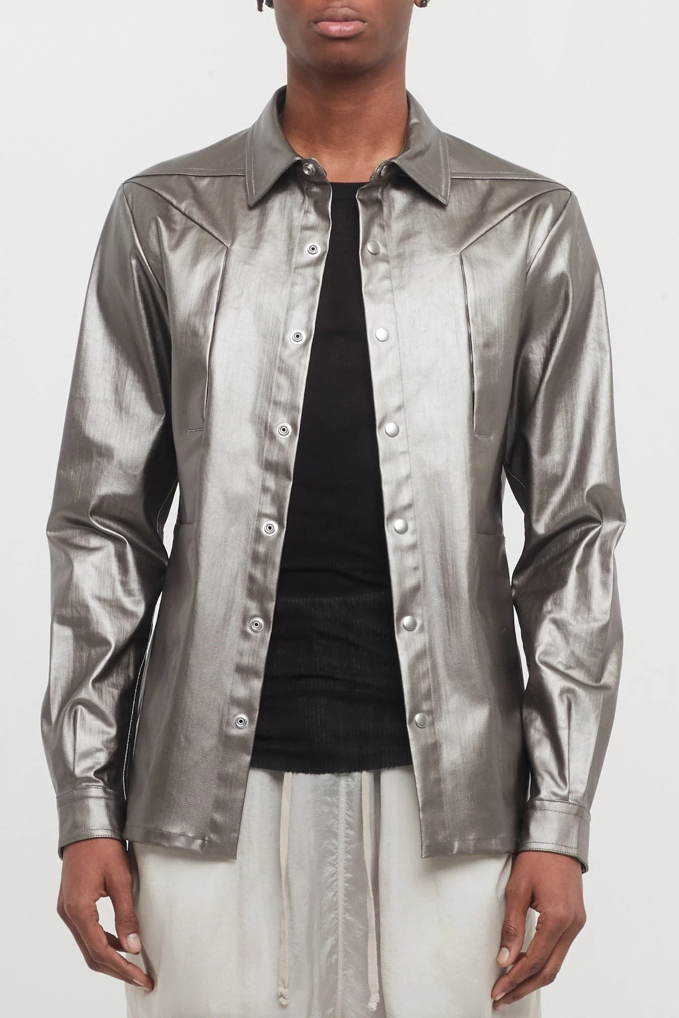 Rick Owens Fogpocket Outershirt in Gun Metal - Image 4