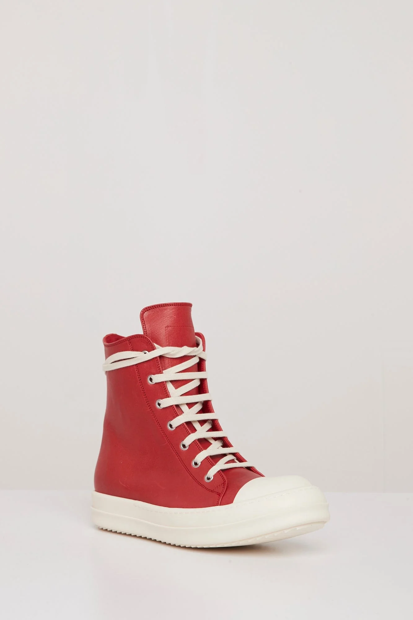 Rick Owens Mens Ramone Sneakers in Cardinal Red - Image 3