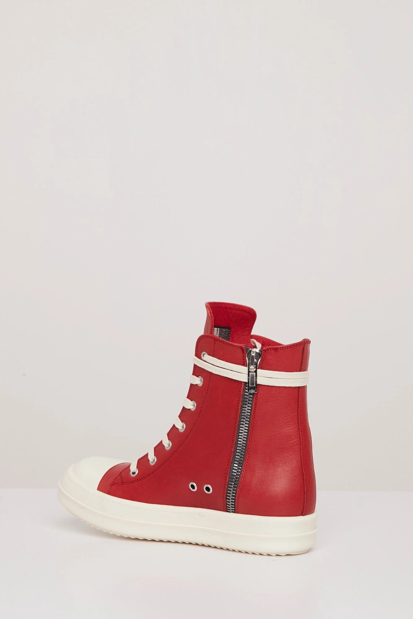 Rick Owens Mens Ramone Sneakers in Cardinal Red - Image 5