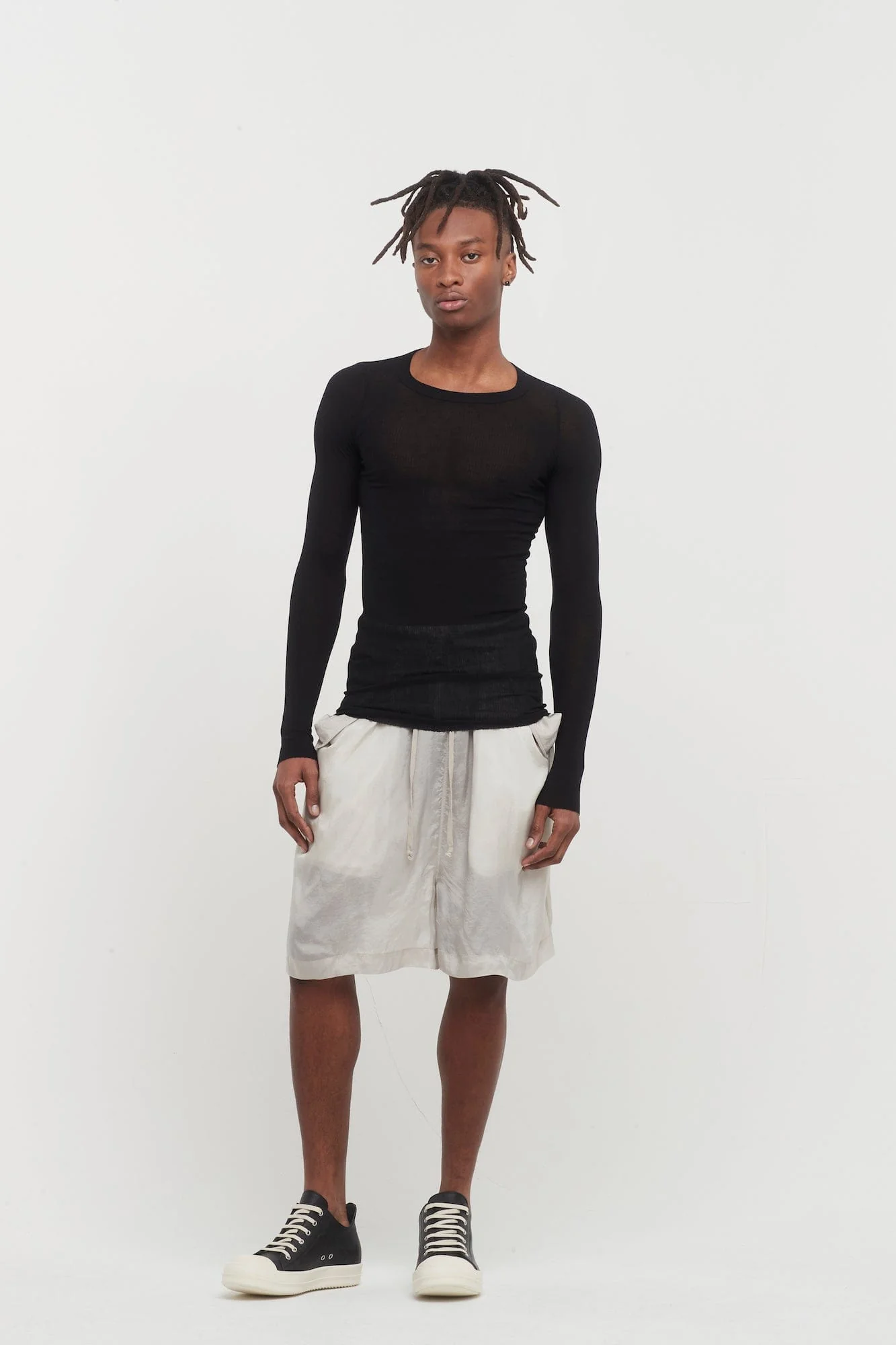 Rick Owens Rib LS T in Black - Image 4