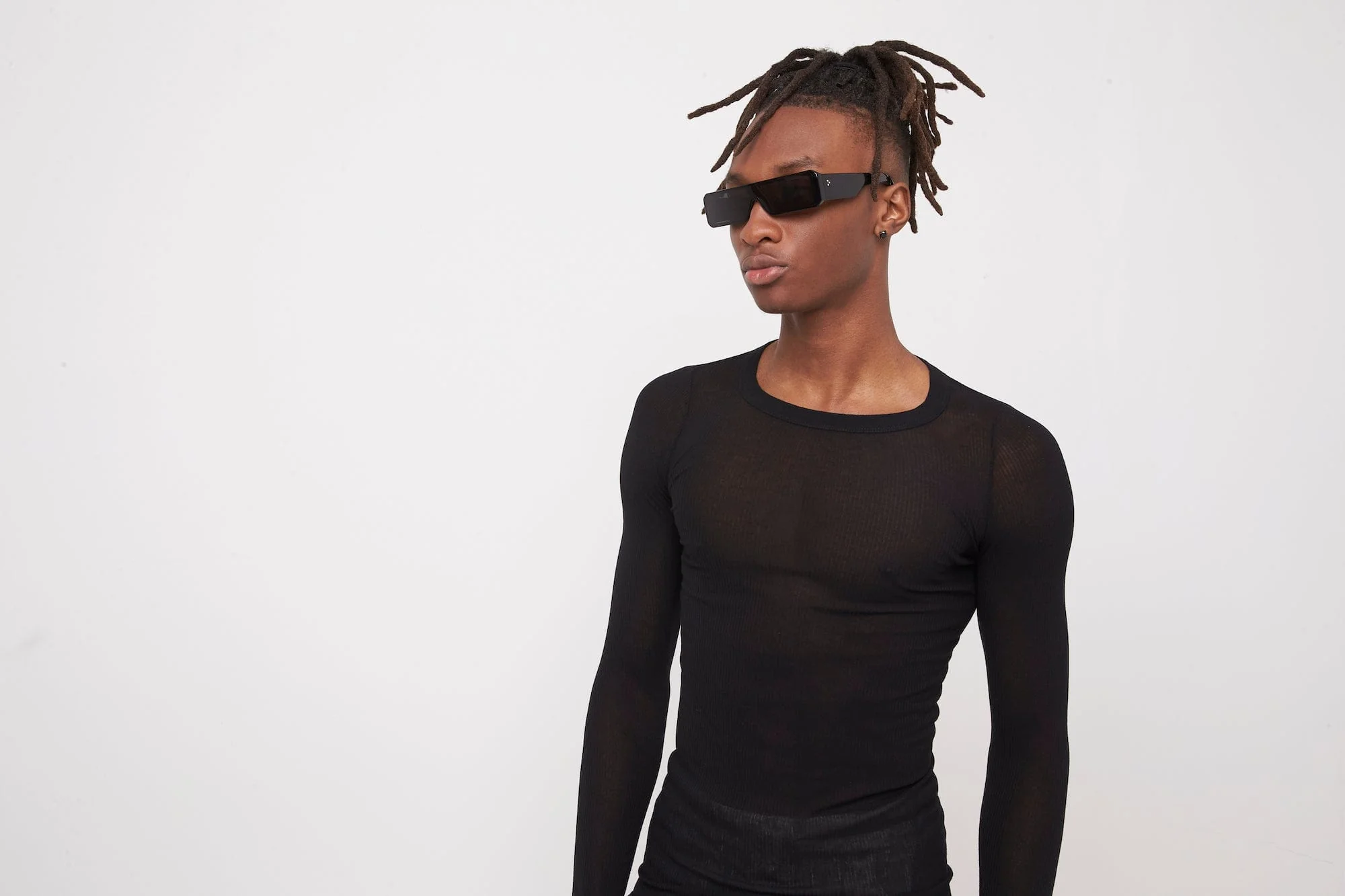 Rick Owens Rib LS T in Black - Image 5