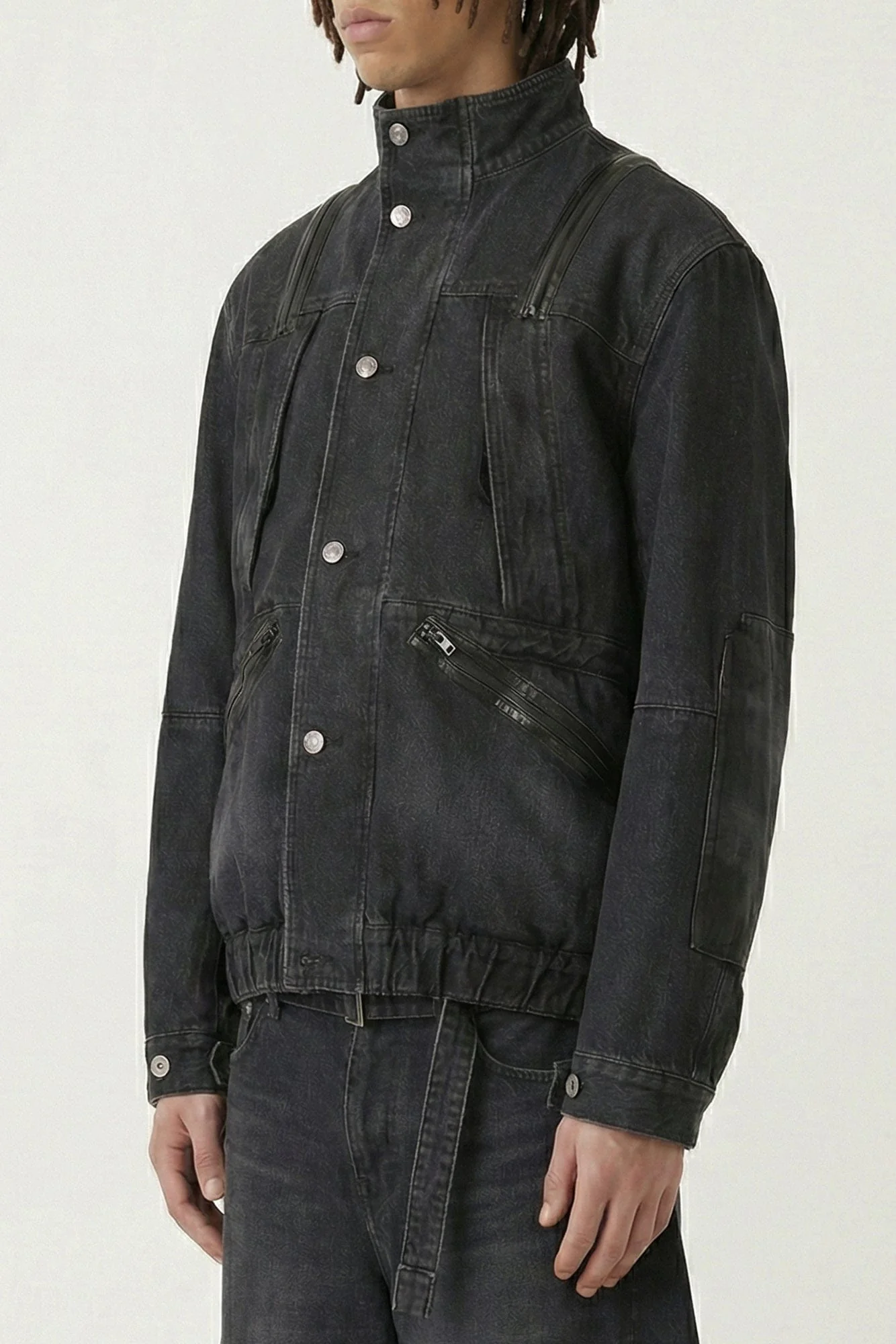 Sacai Denim Blouson in Black - Image 2