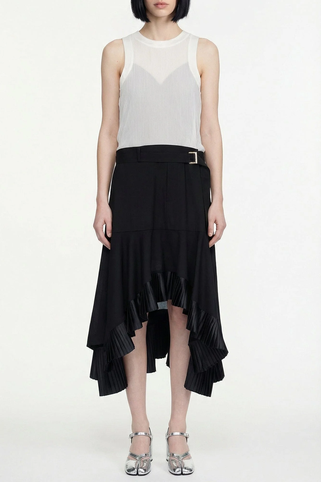 Sacai Suiting x Satin Dress