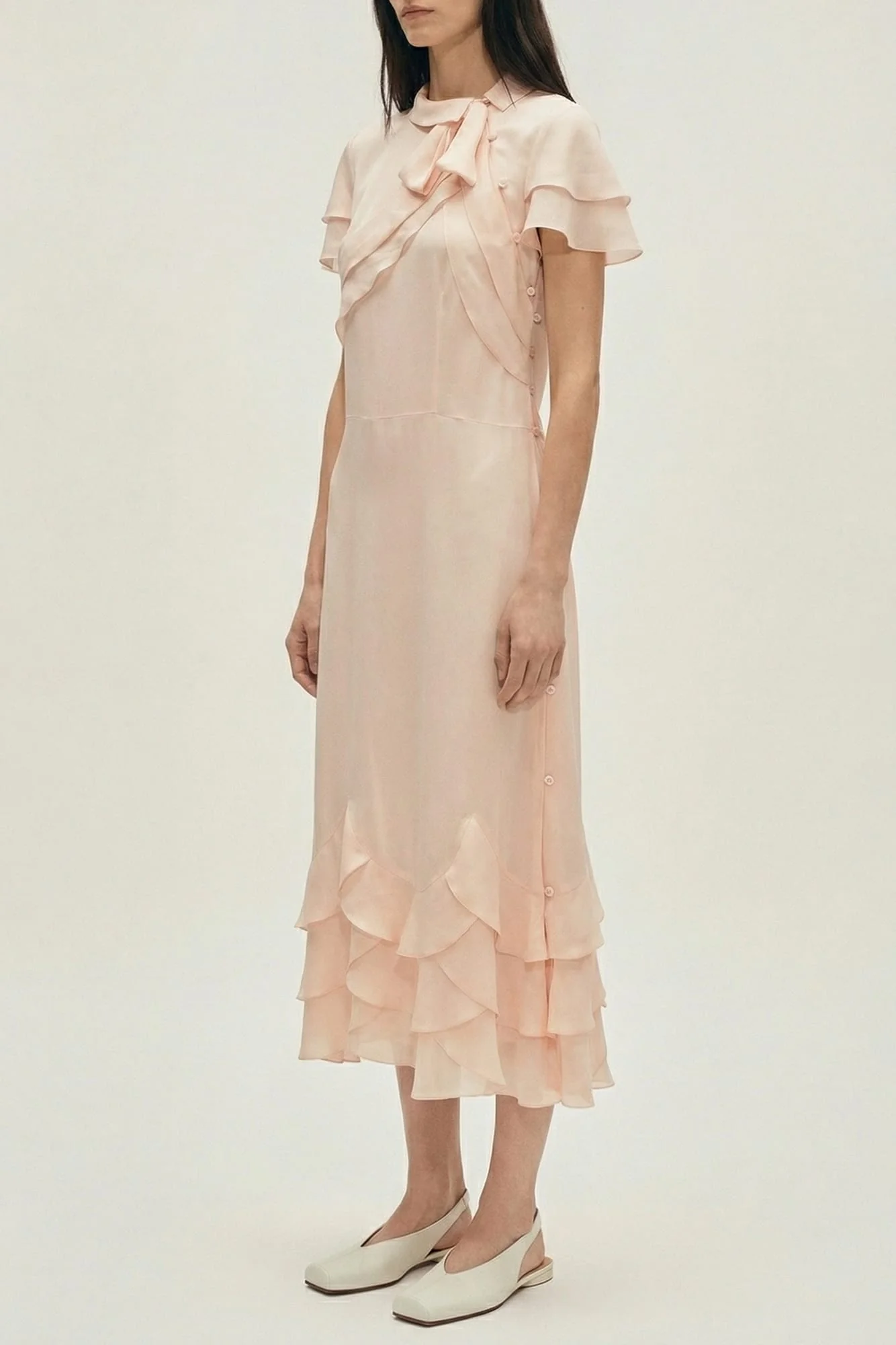 Simone Rocha Peeling Scalloped Hem Petal Bow Sash Dress SS26 - Image 2