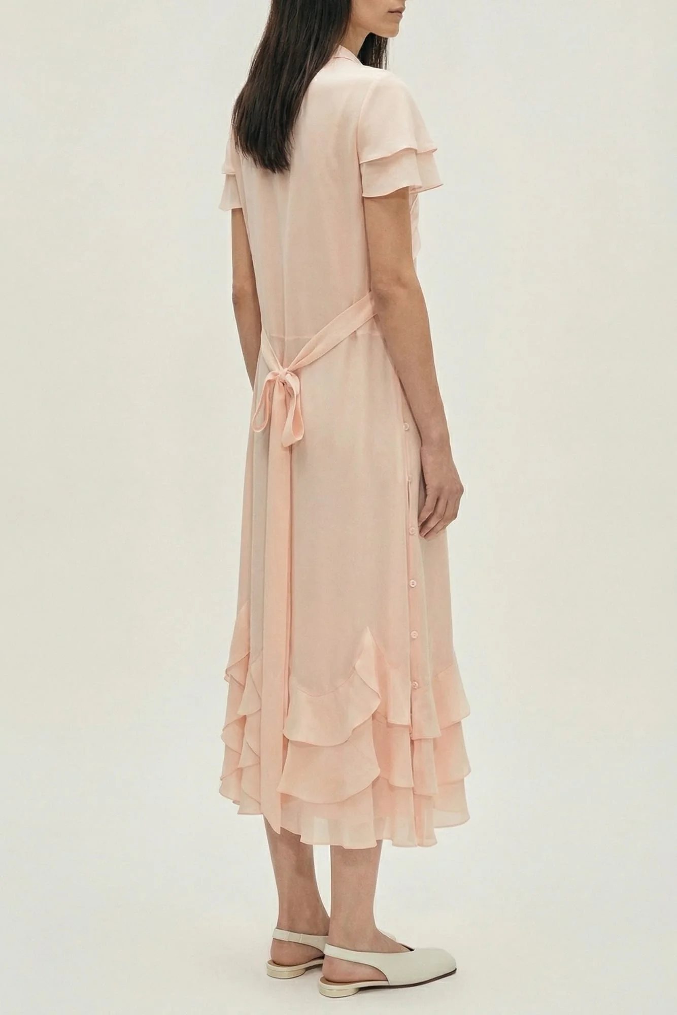 Simone Rocha Peeling Scalloped Hem Petal Bow Sash Dress SS26 - Image 3