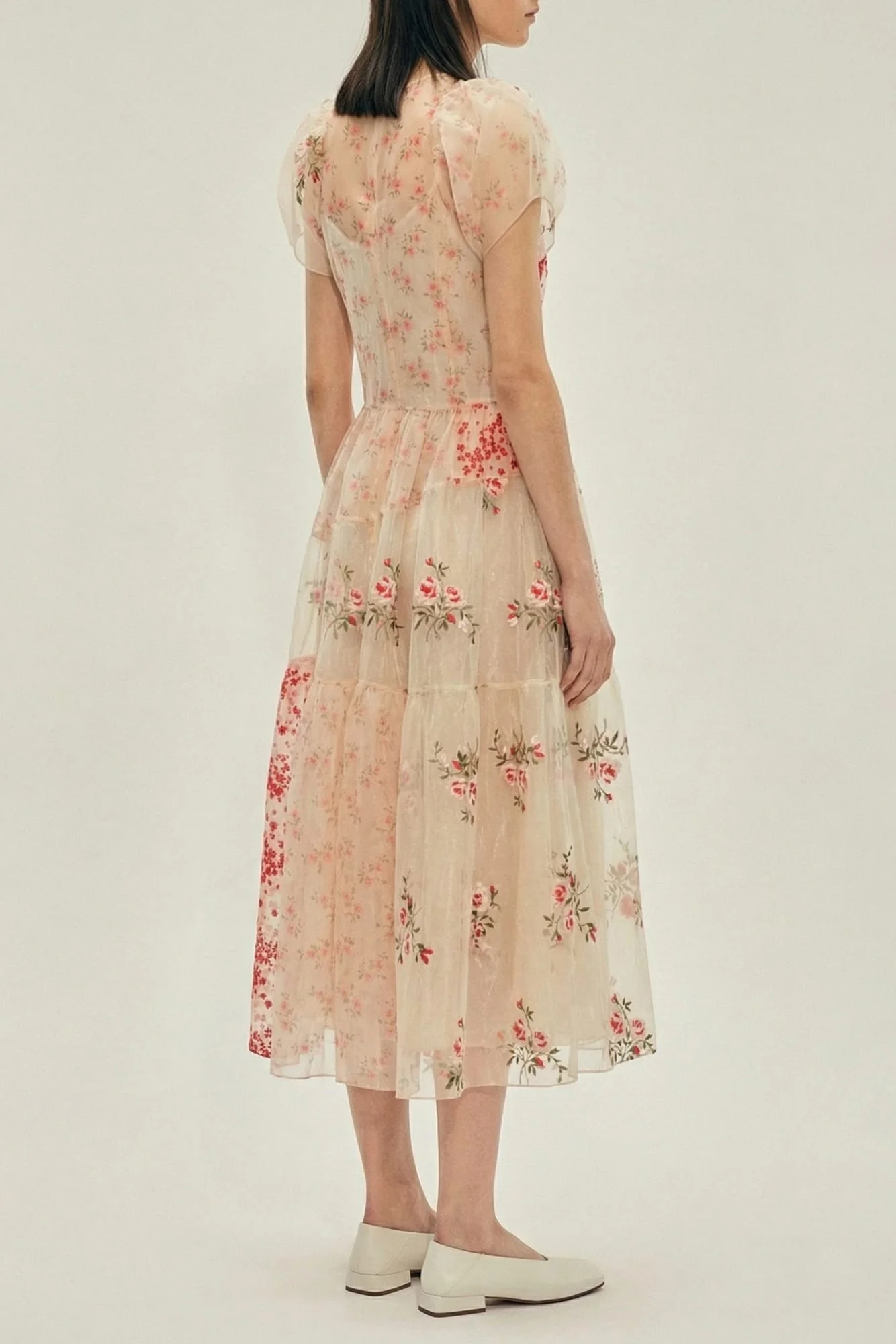 Simone Rocha Sheer Puff Sleeve Pattern Dress SS26 - Image 3