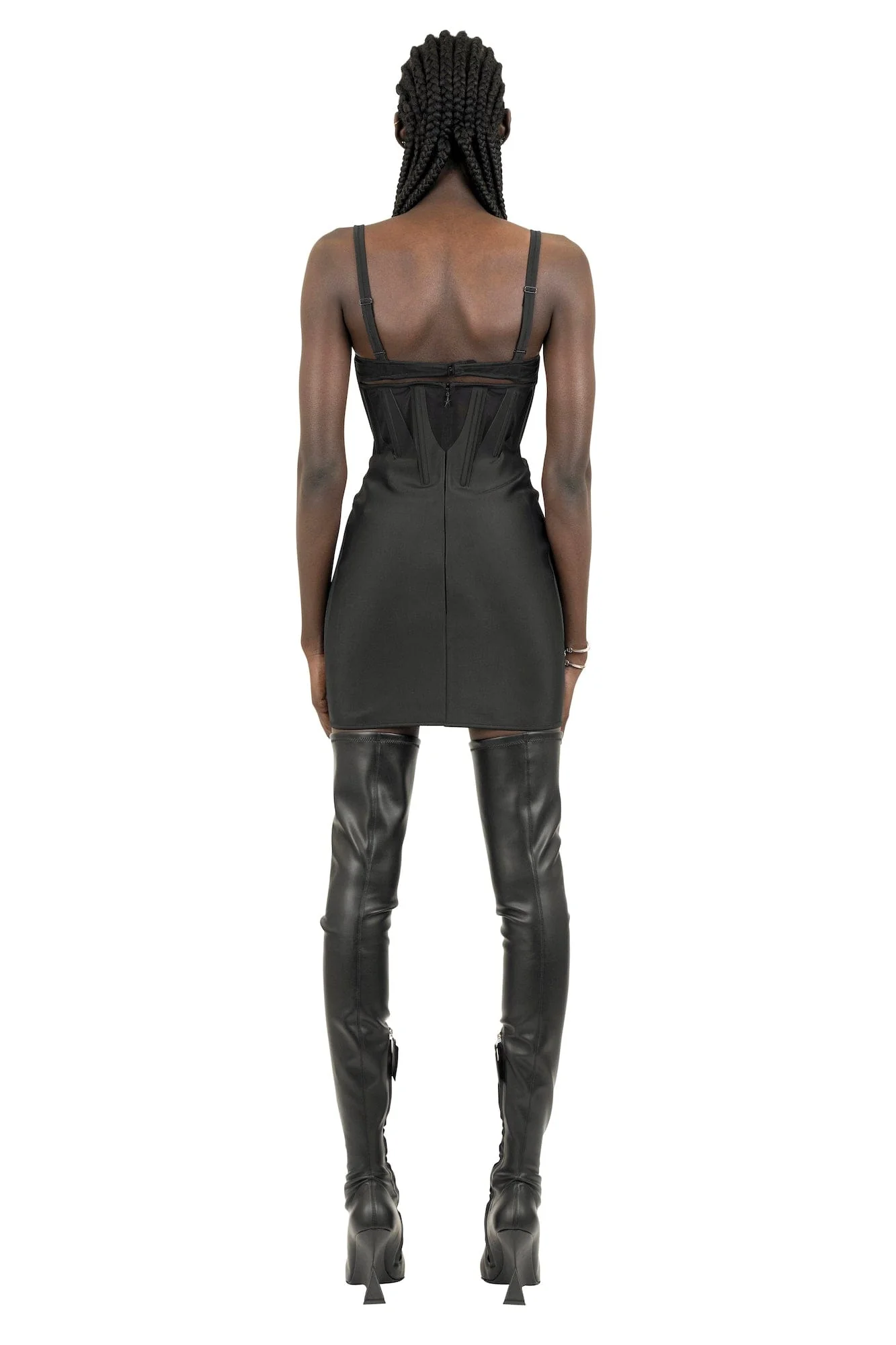Mugler Corsetted Bonded Mini Dress - Image 2