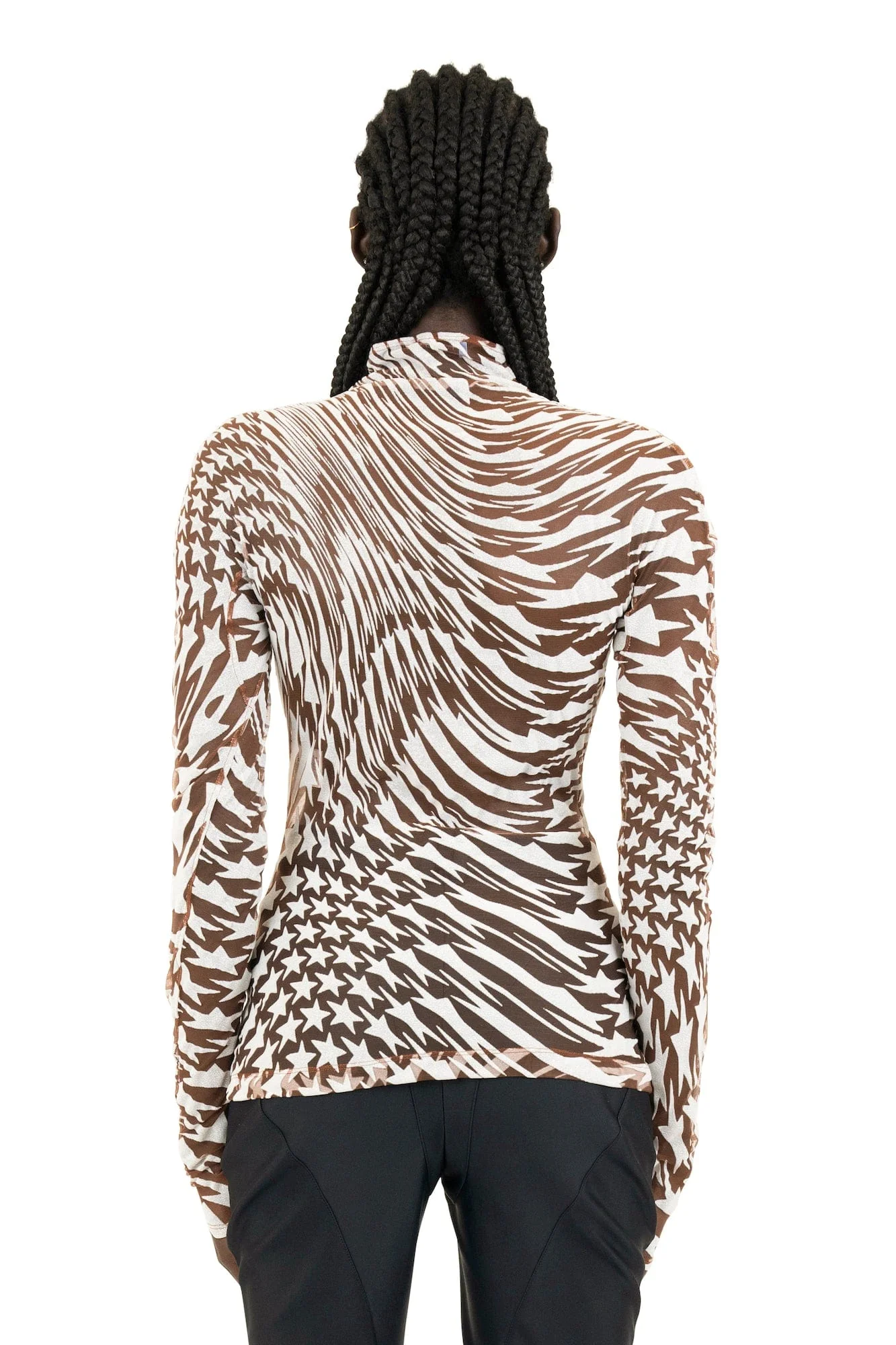 Mugler Star Flow Top in Snow and Nude - Image 2