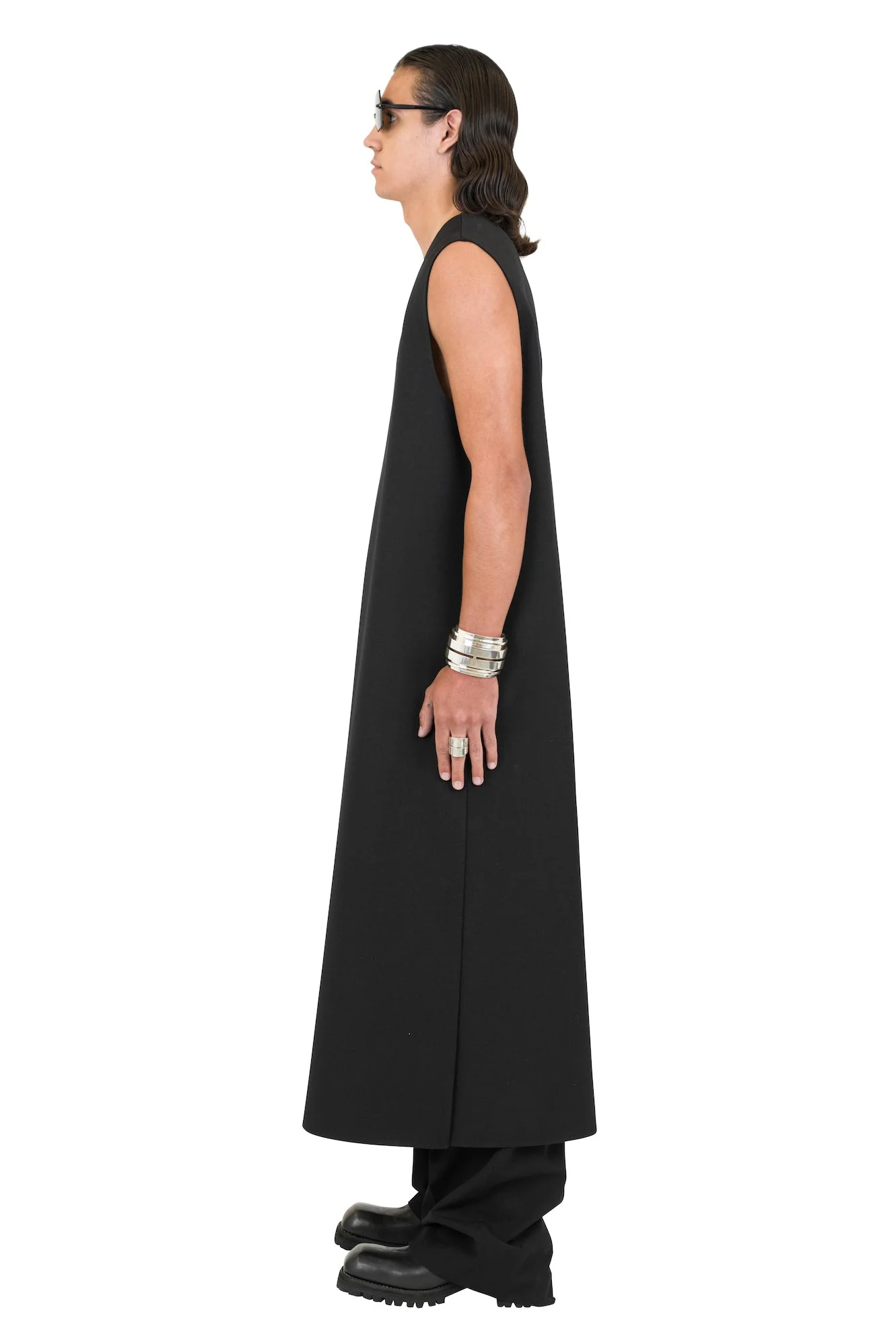 Jil Sander Sleeveless Long Tunic 01 DB Black - Image 4