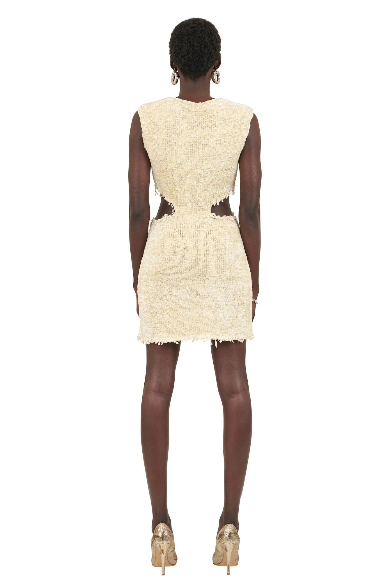 Jil Sander Cutout Chenille Dress in Dune - Image 3