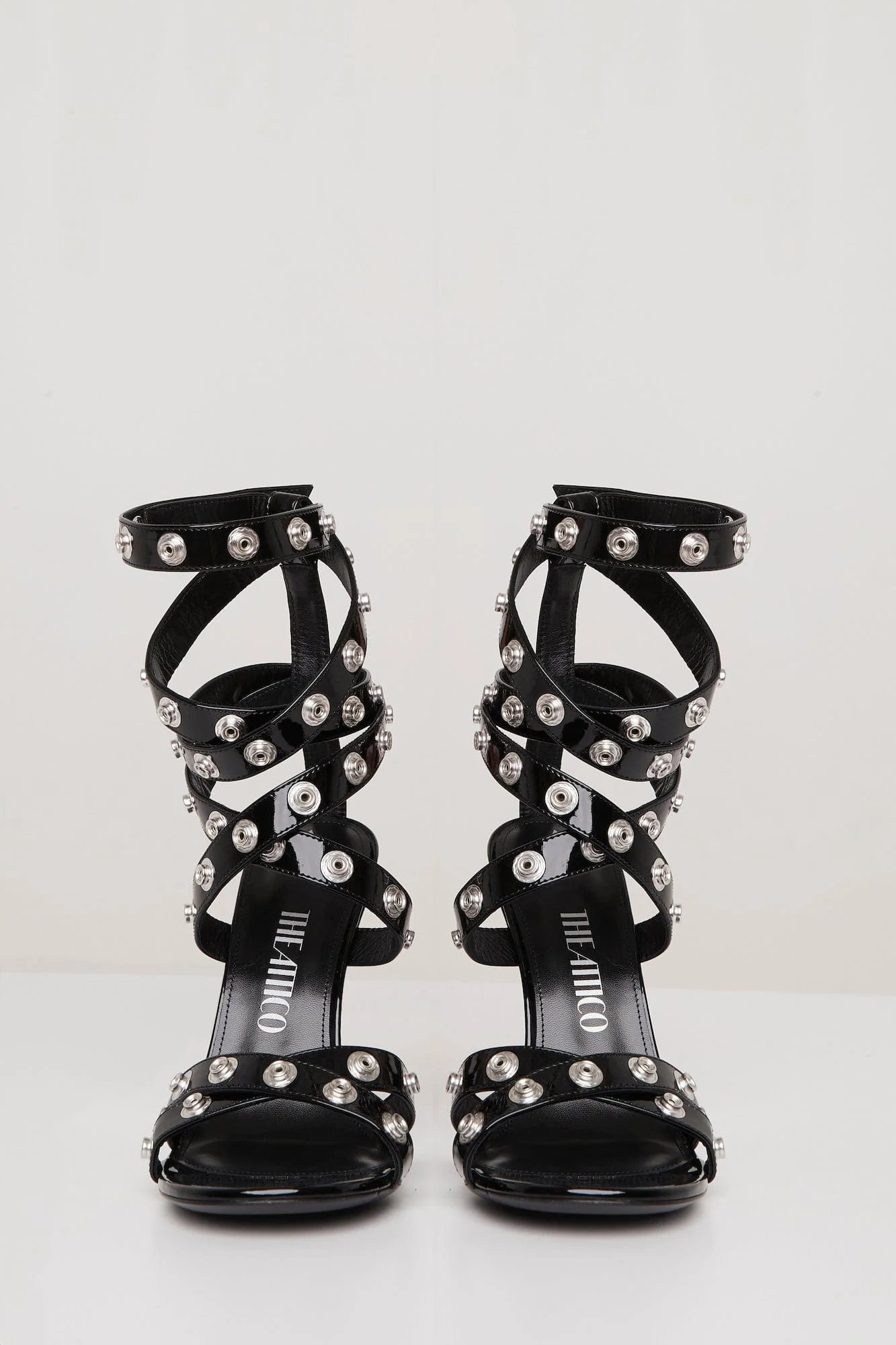 The Attico Cosmo Double Ankle Strap Sandle 105mm in Black - Image 2