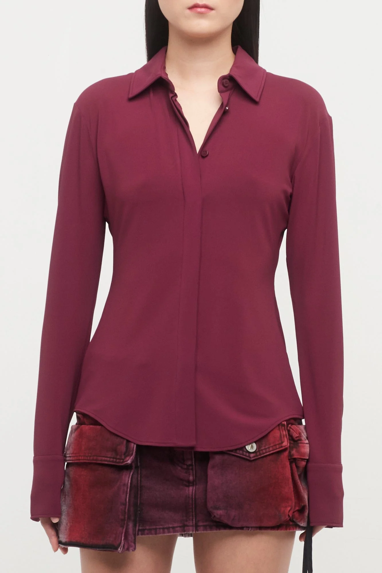 The Attico Elton Shirt in Dark Grape