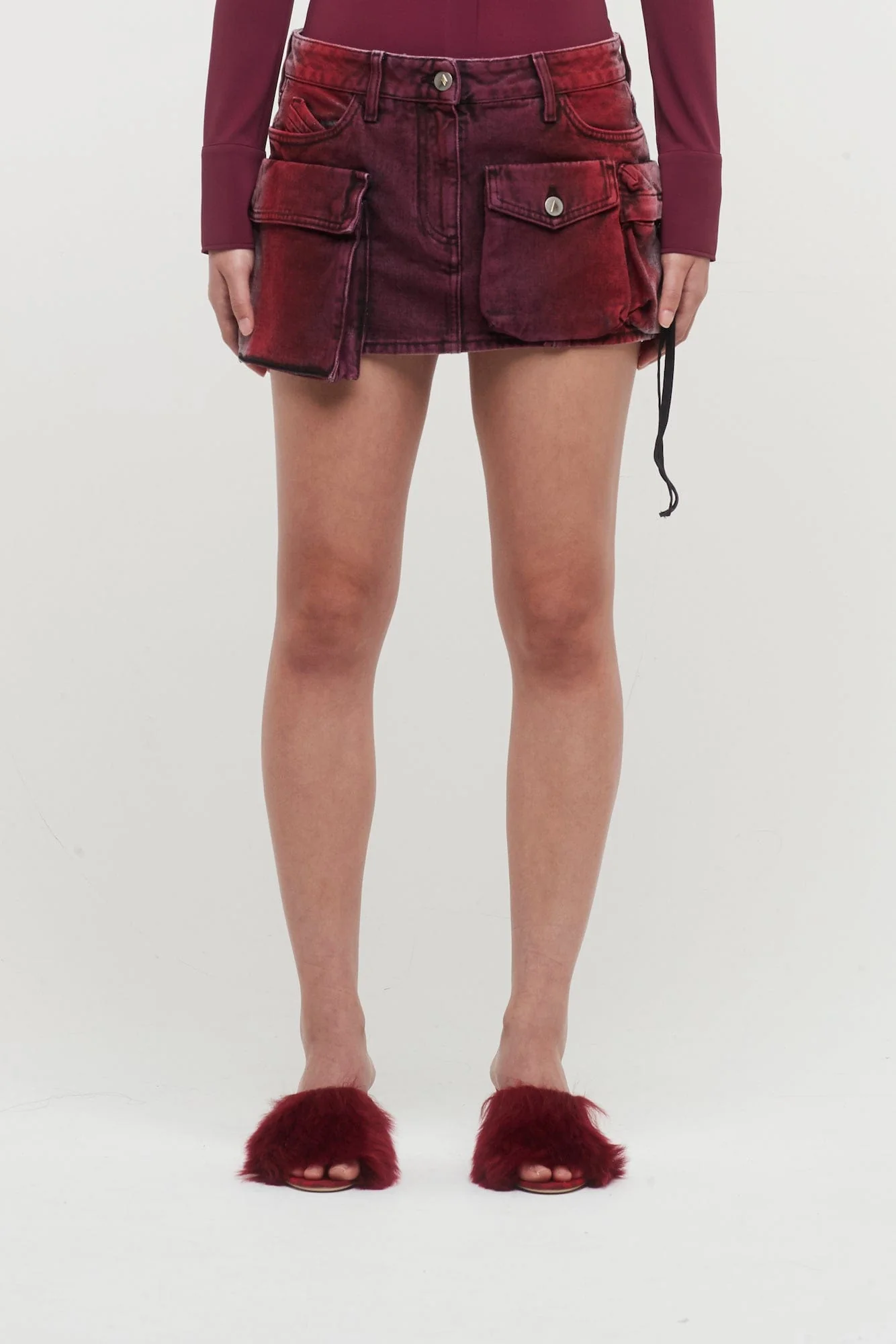 The Attico Fay Mini Skirt in Red