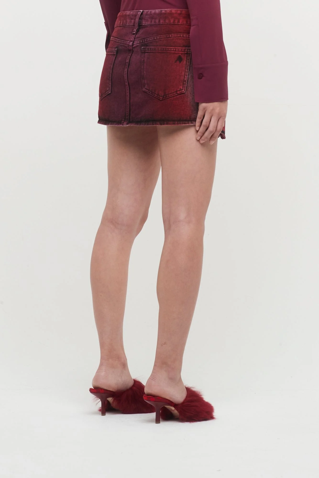 The Attico Fay Mini Skirt in Red - Image 3