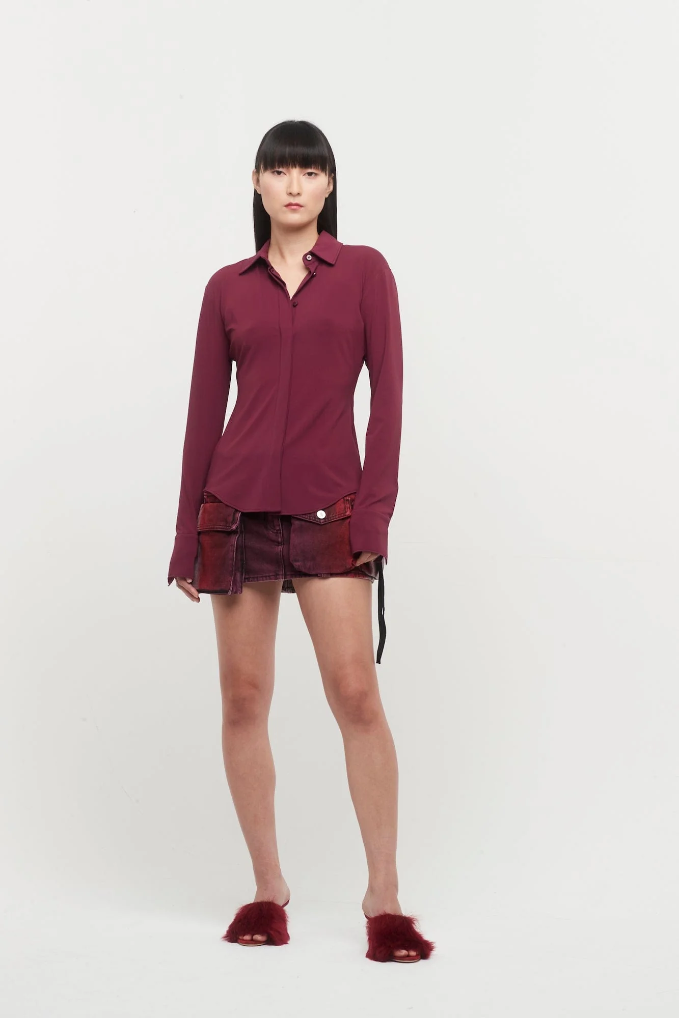The Attico Fay Mini Skirt in Red - Image 4