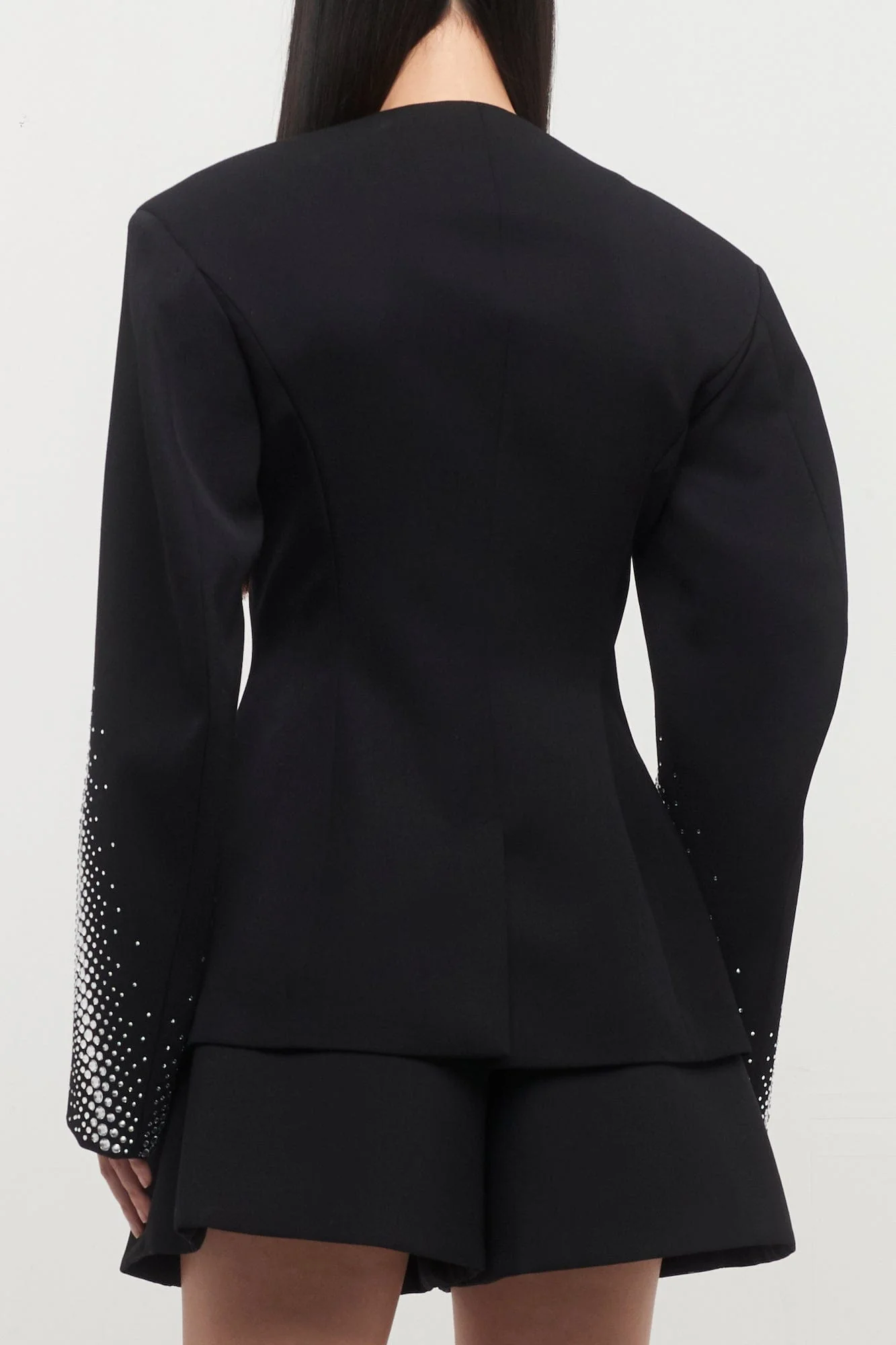 The Attico Gabardine Blazer in Black and Silver - Image 3