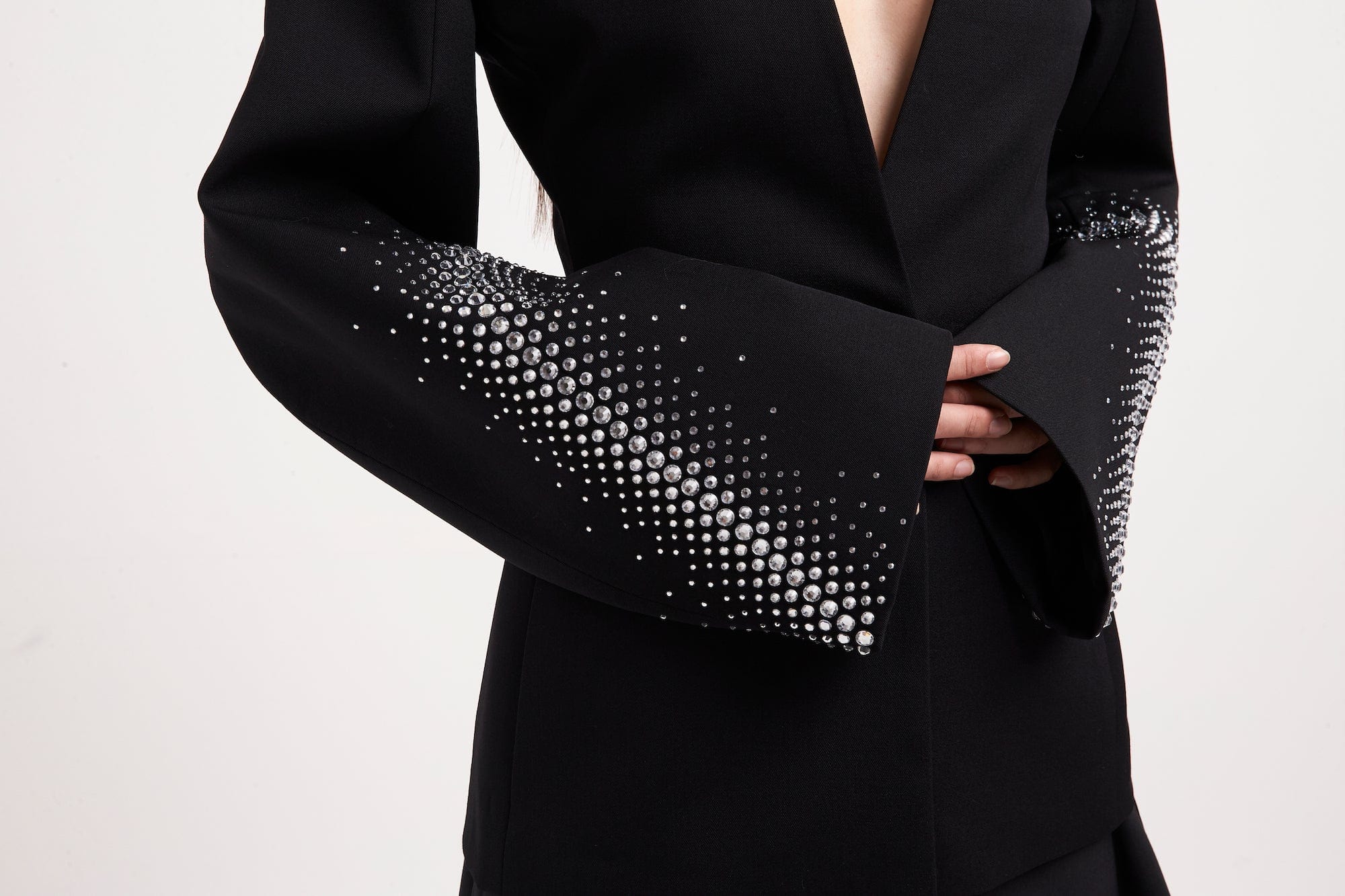 The Attico Gabardine Blazer in Black and Silver - Image 5