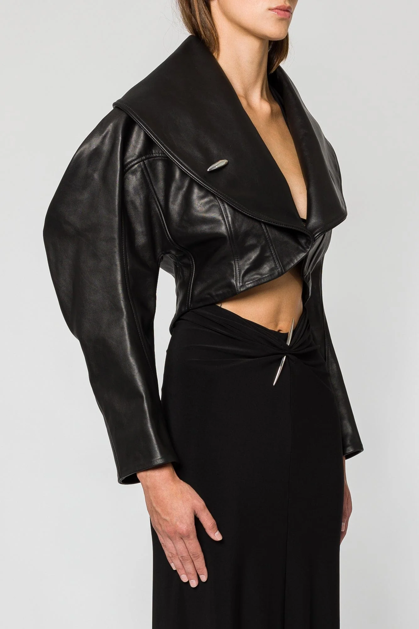 Grace Ling Circle Bolero with Biomorphic Buttons - Image 2
