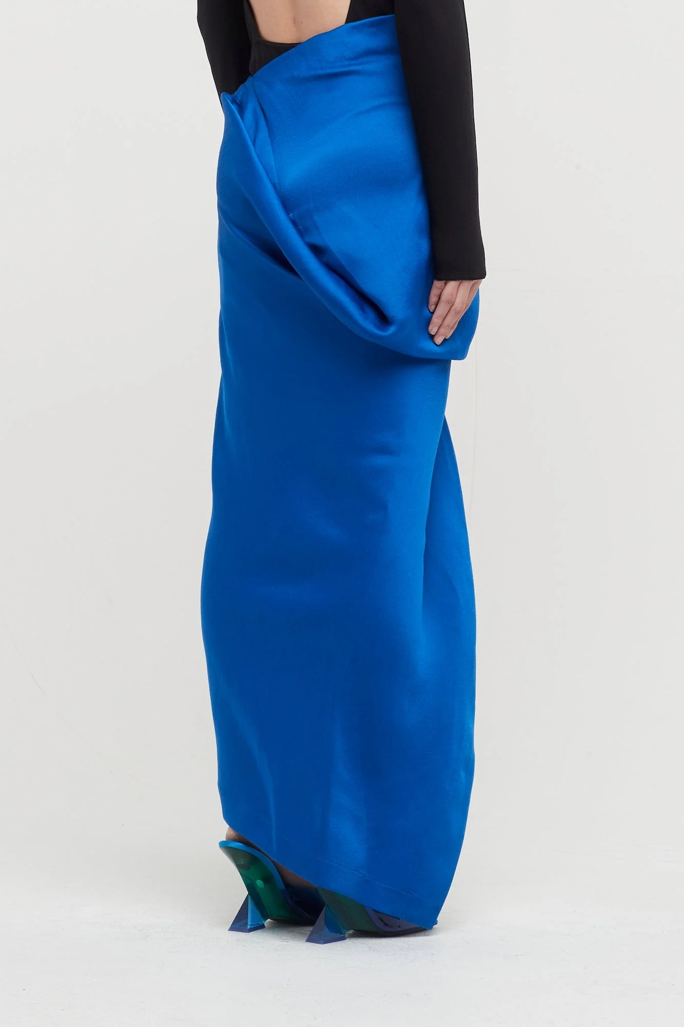 Issey Miyake Enveloping Skirt in Blue - Image 3