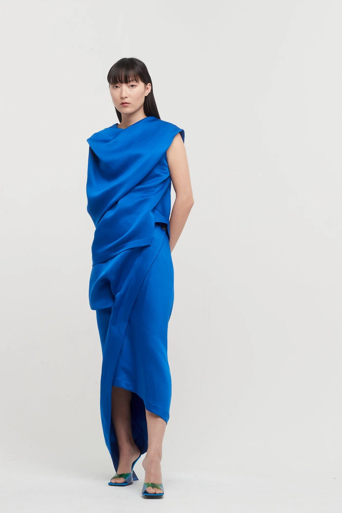 Issey Miyake Enveloping Skirt in Blue - Image 4