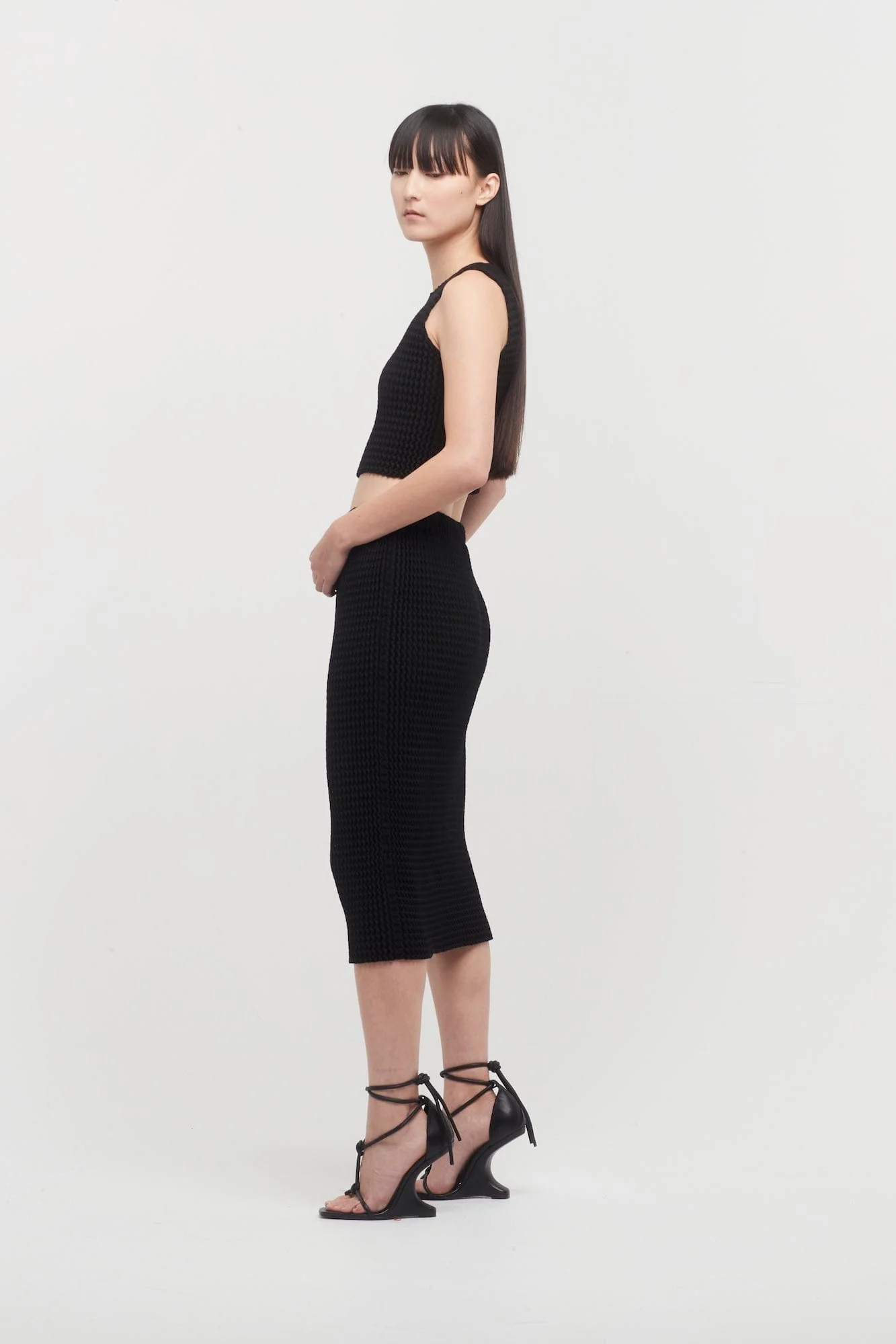 Issey Miyake Spongy Skirt in Black - Image 4