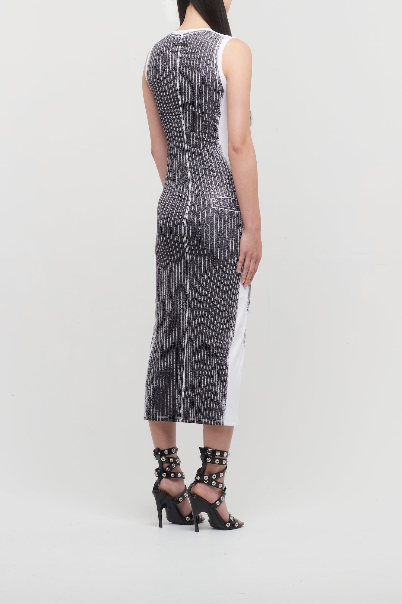 Jean Paul Gaultier Jersey Sleeveless Long Dress in Madonna Trompe L'œil Print - Image 3