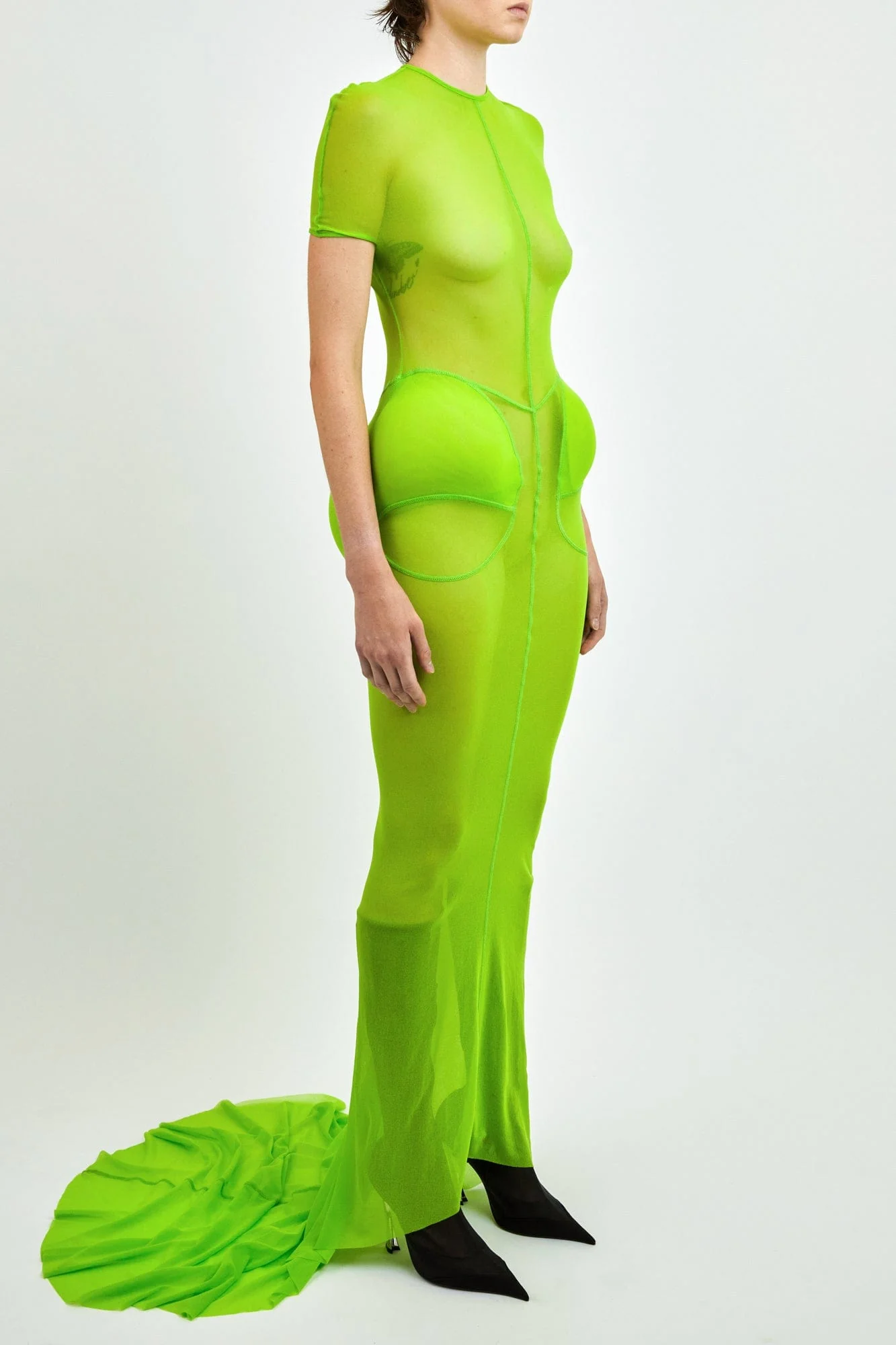 Jean Paul Gaultier x Shayne Oliver Mesh Fishtail Dress with Padding Pockets - Image 2