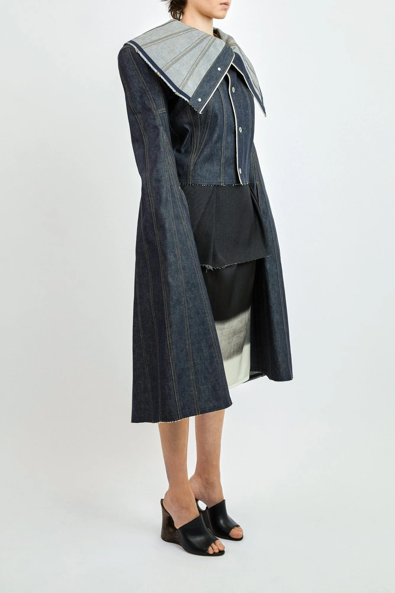 Junya Watanabe Reconstructed Denim Flared Sleeve Jacket - Image 2