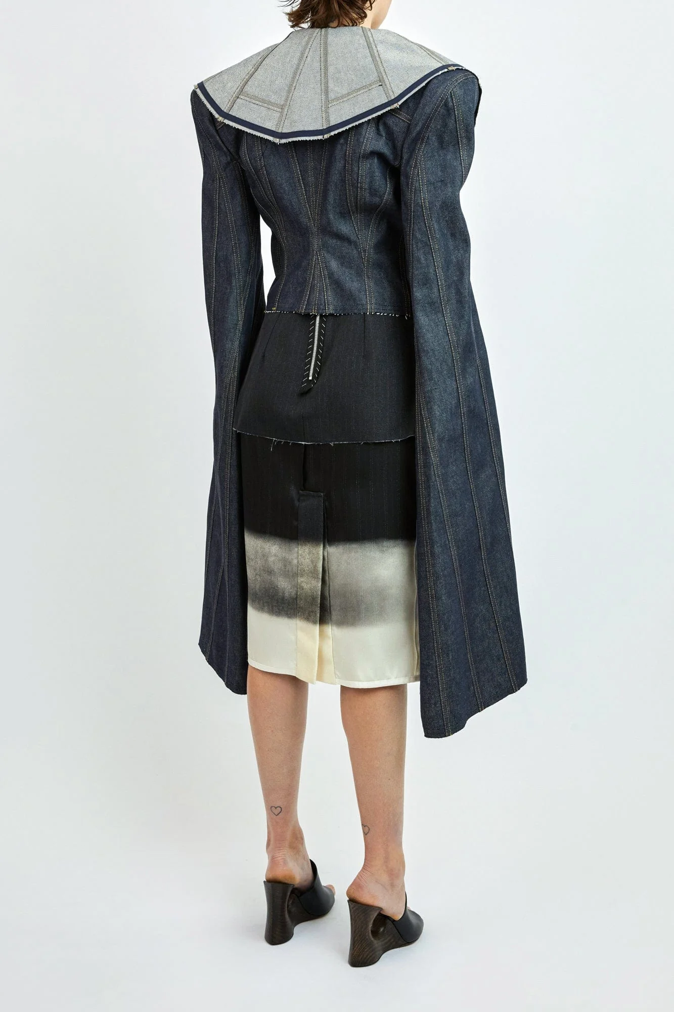 Junya Watanabe Reconstructed Denim Flared Sleeve Jacket - Image 3