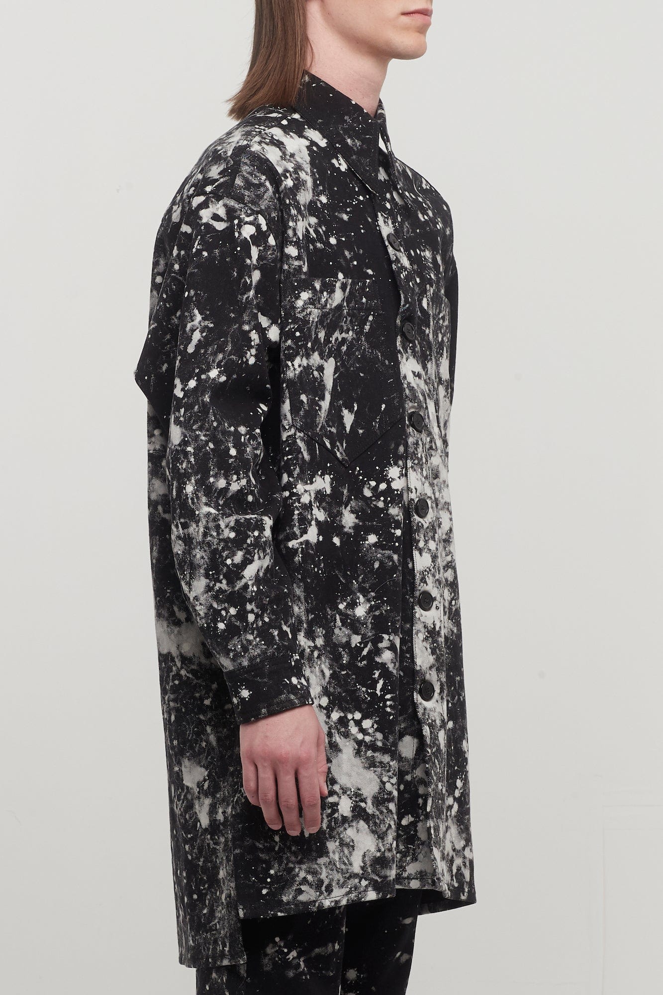 Lu'u Dan Bleach Splatter Mens Overshirt - Image 2