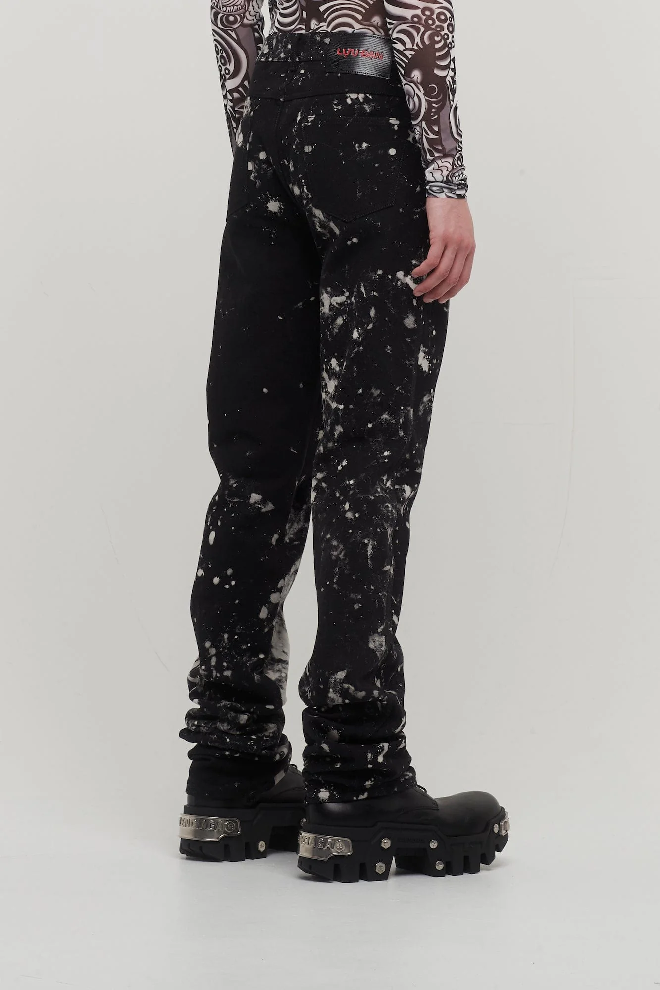 Lu'u Dan Bleach Splatter Straight Leg Jeans - Image 3