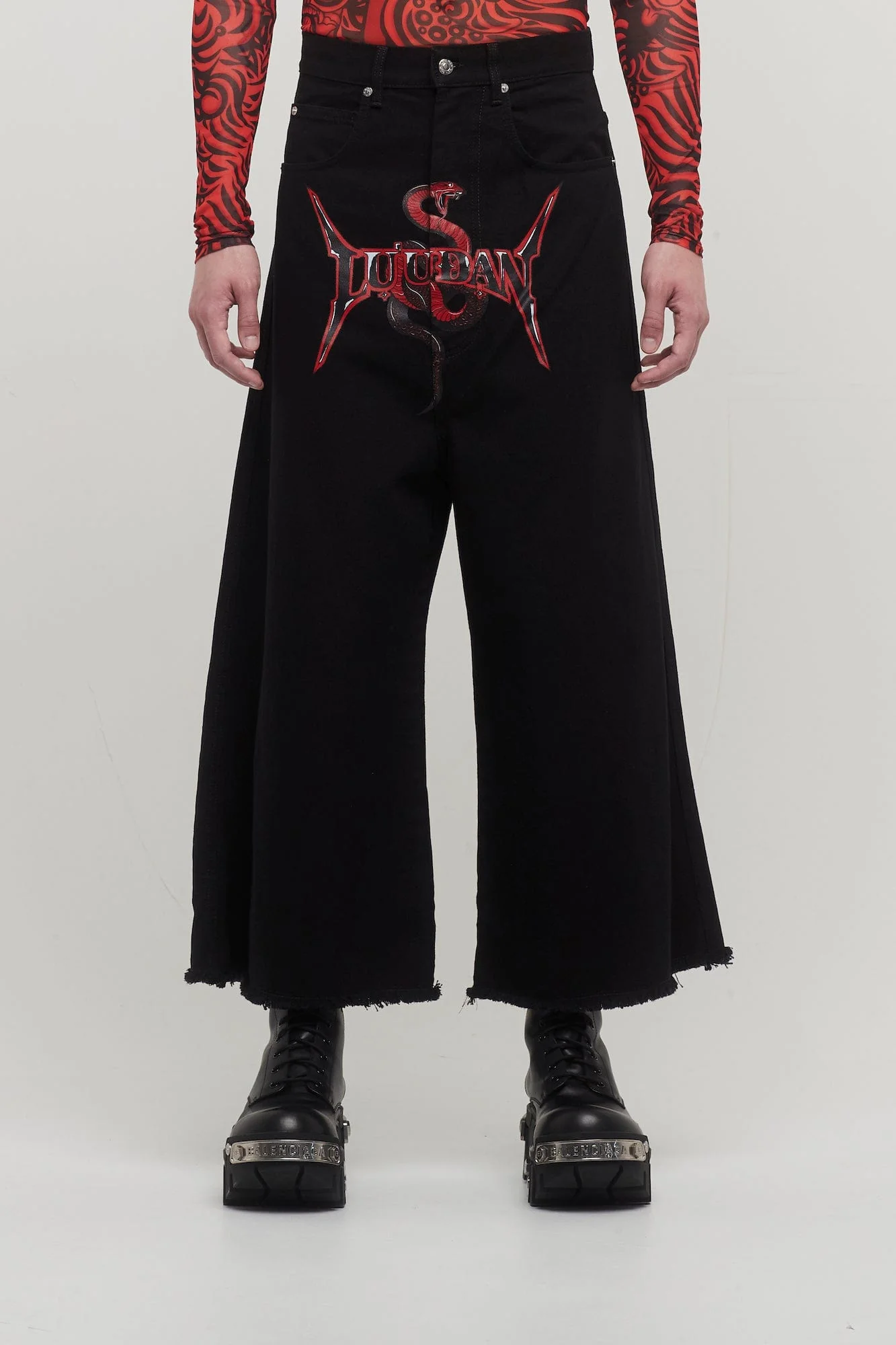 Lu'u Dan Logo Wide Cropped Jeans