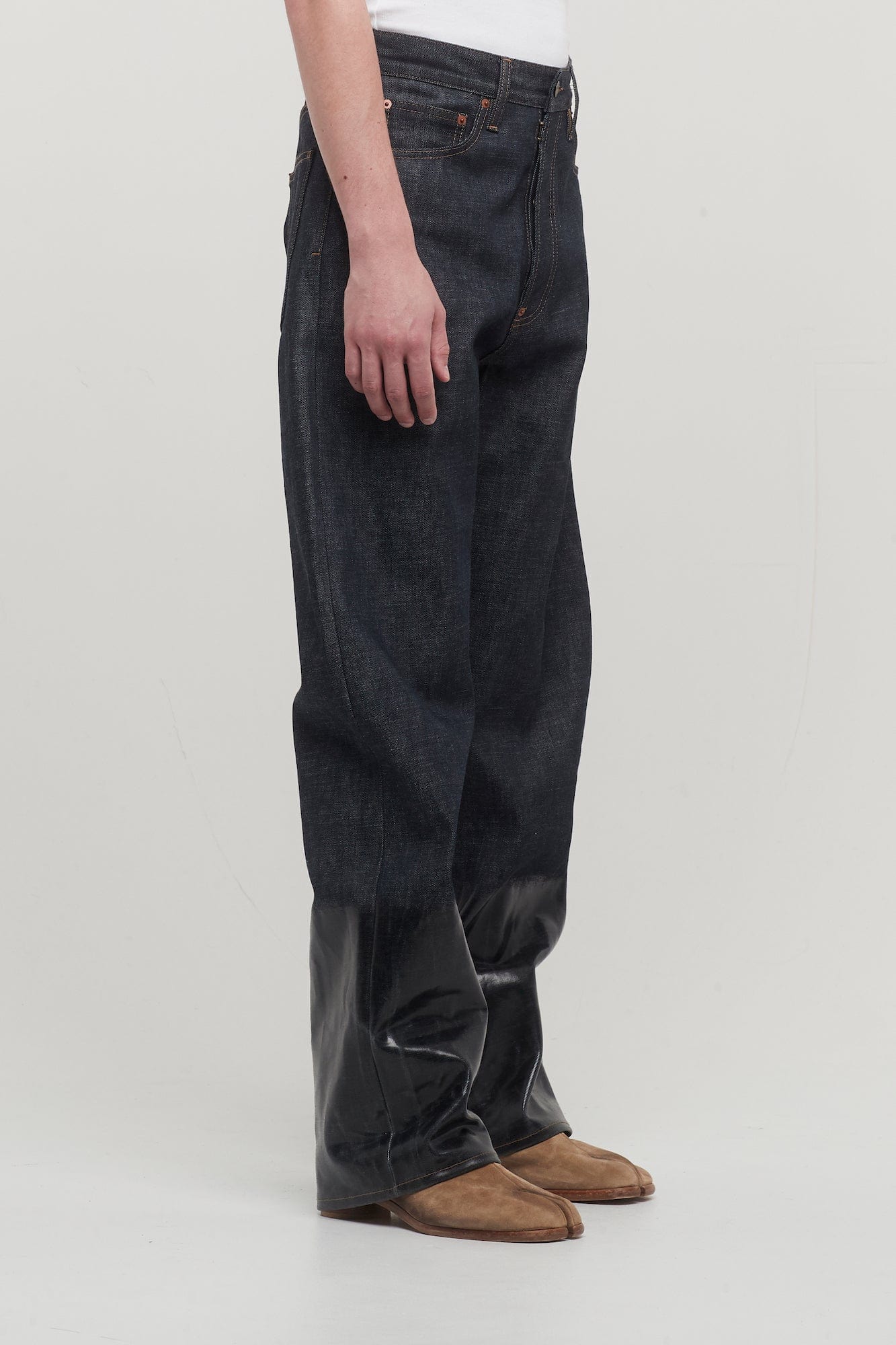 Maison Margiela Denim Trouser with Lacquered Cuff - Image 2