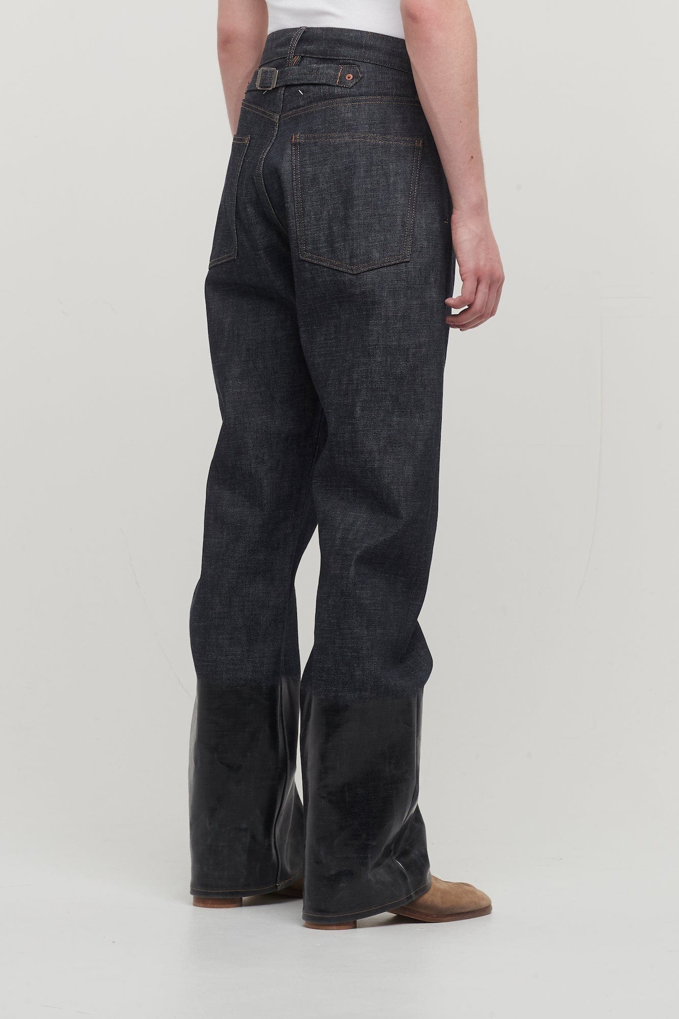 Maison Margiela Denim Trouser with Lacquered Cuff - Image 3