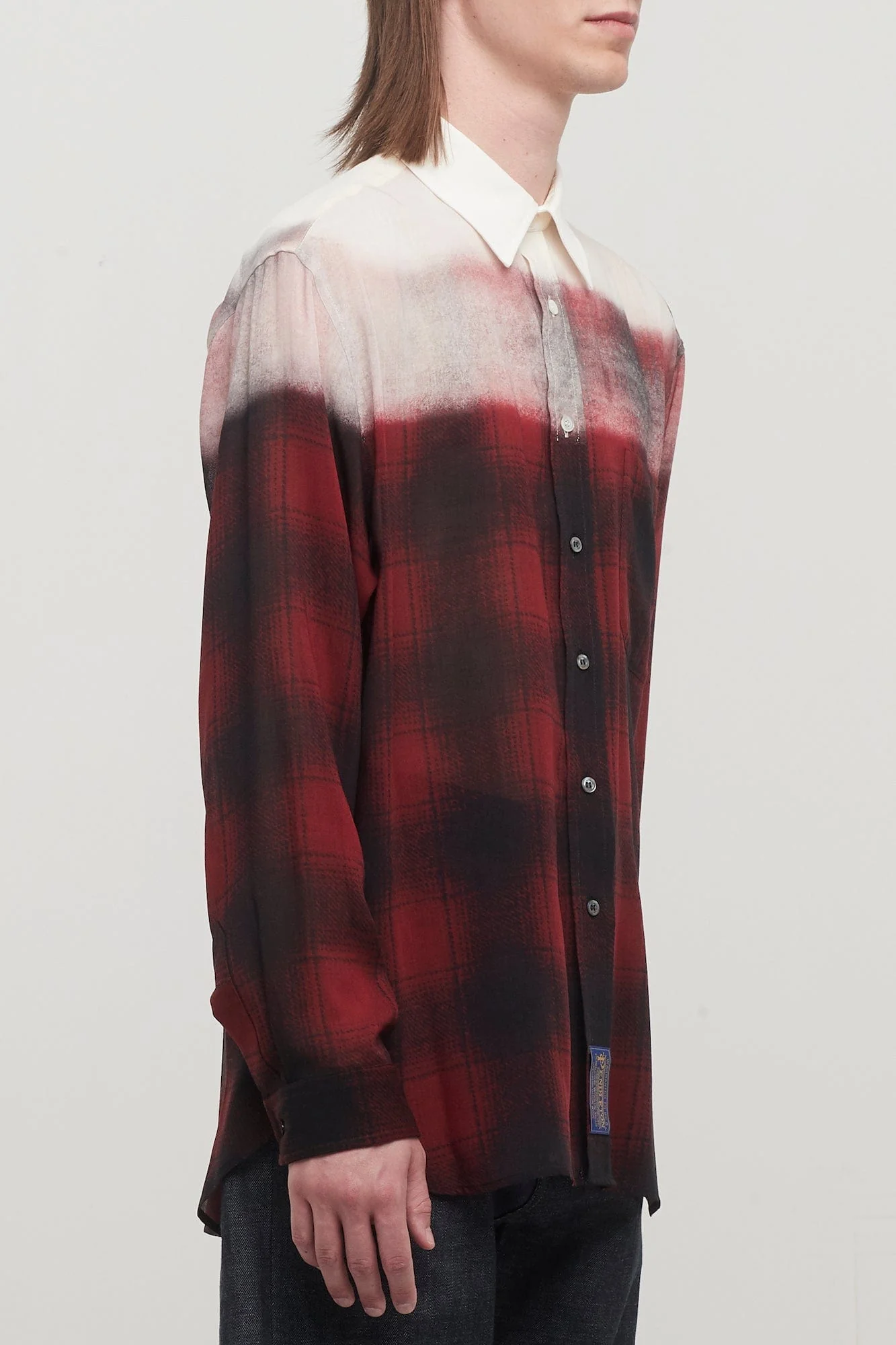 Maison Margiela Long-Sleeved Degrade Plaid Shirt - Image 2